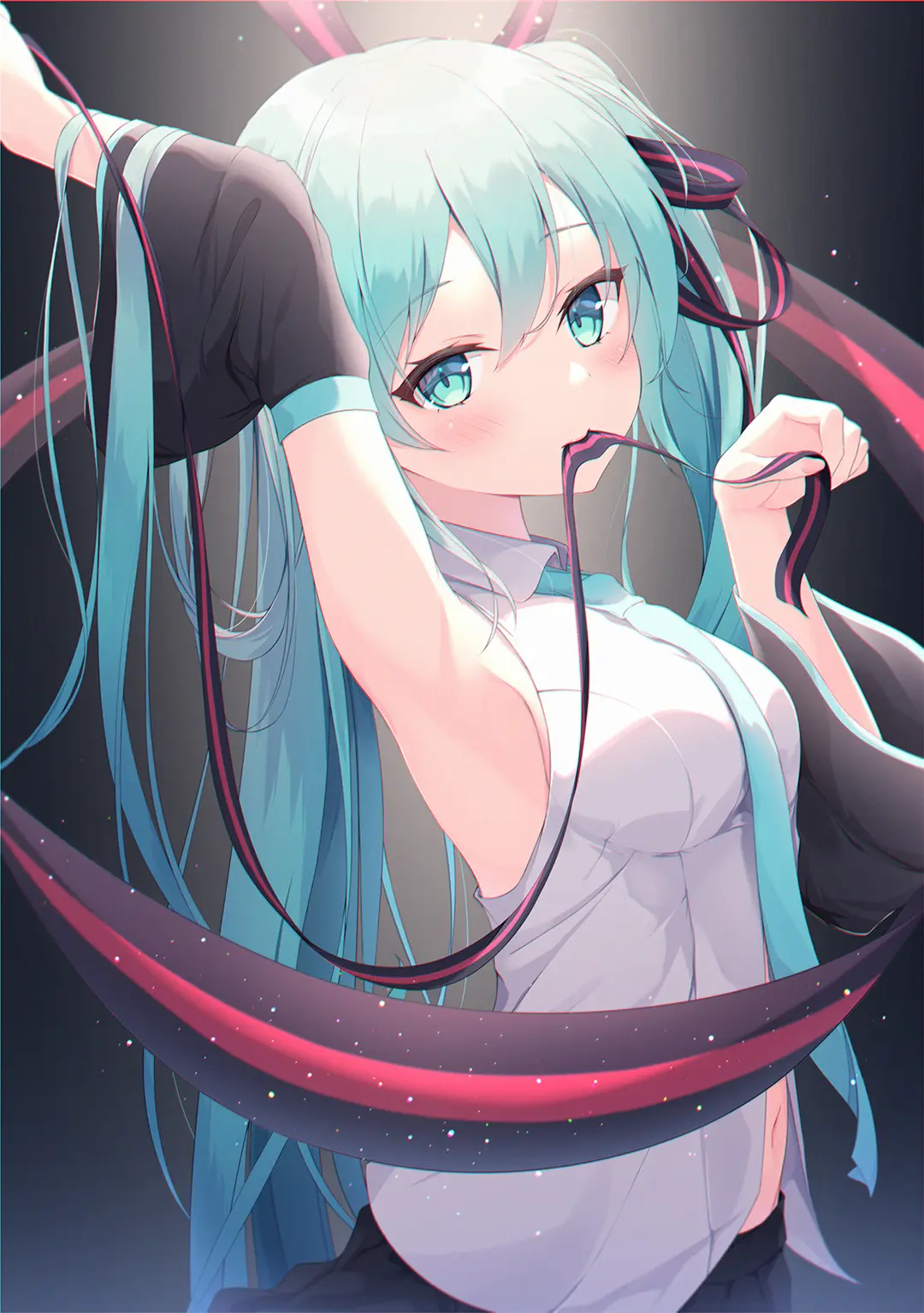 VOCALOID 初音未来 MIKU 16th 插画 手机壁纸@ユメノネ-公众号小姨ai