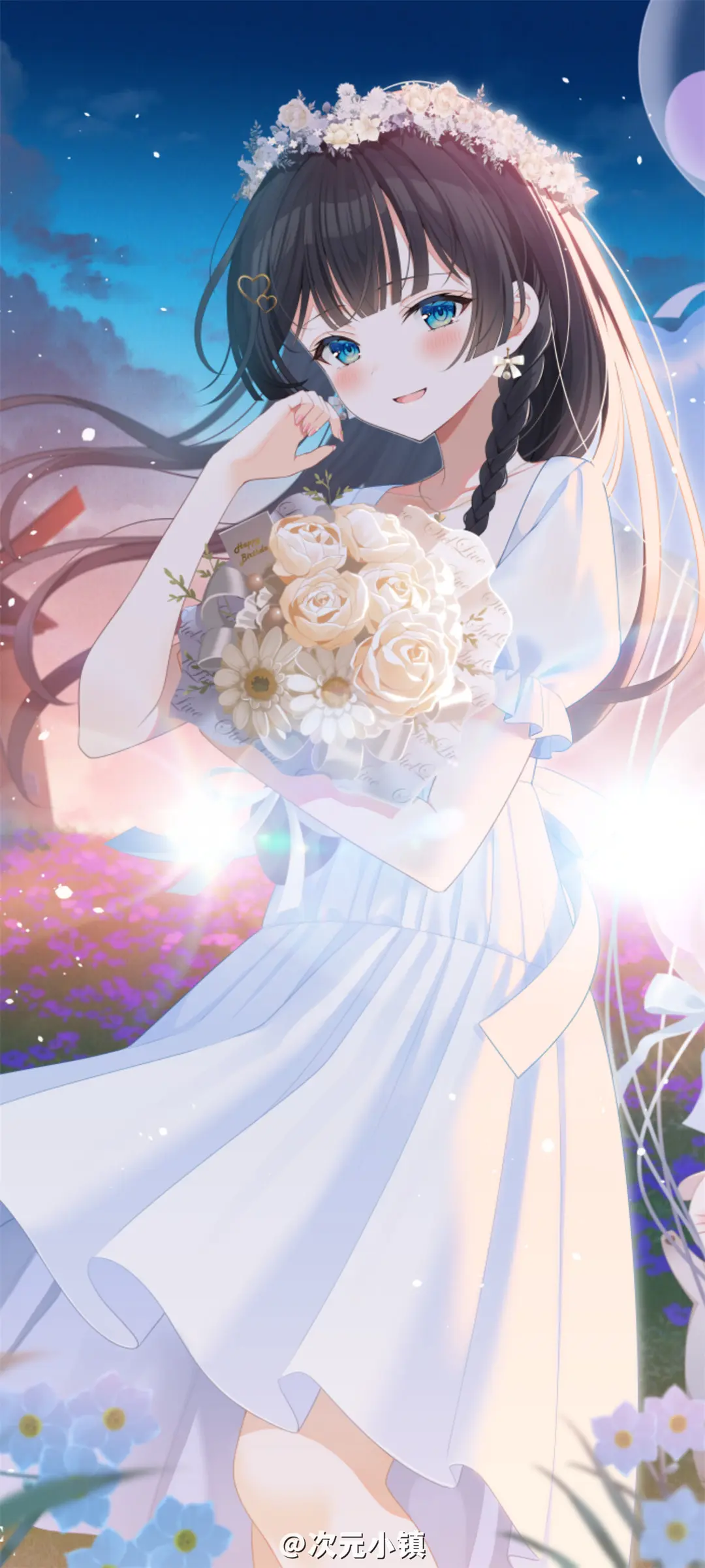 【动漫壁纸】原神 妮露 甘雨 白色连衣裙花束 碧蓝档案 黒舘ハルナ插画美图推荐 壁纸-第3张