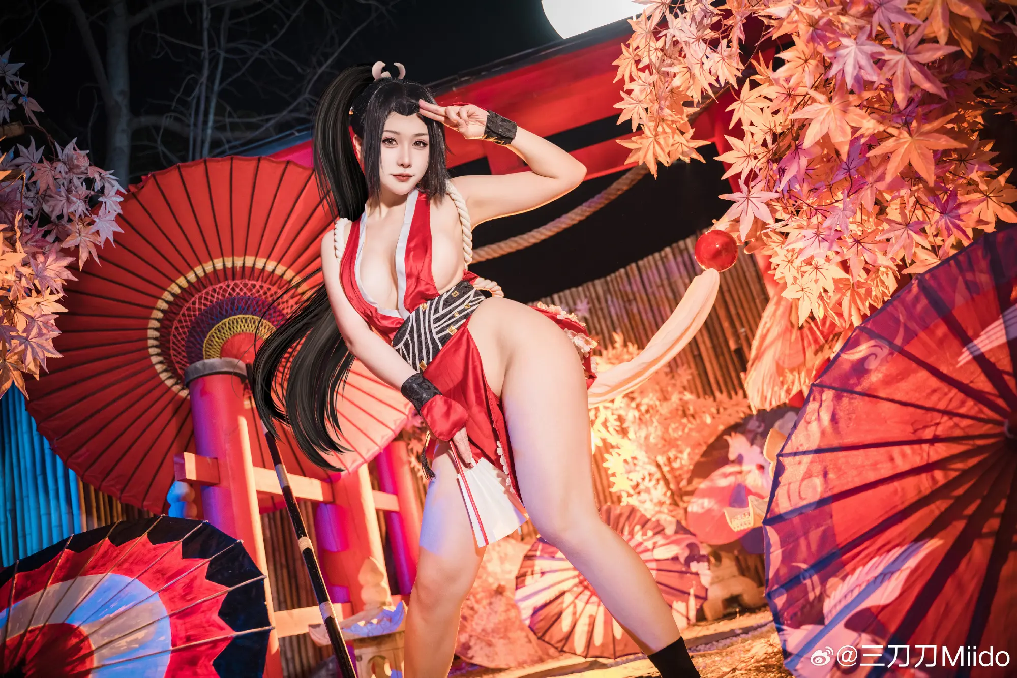 cosplay 不知火舞经典皮肤，初代女忍者参上！ 不知火舞@三刀刀Miido COSPLAY-第2张