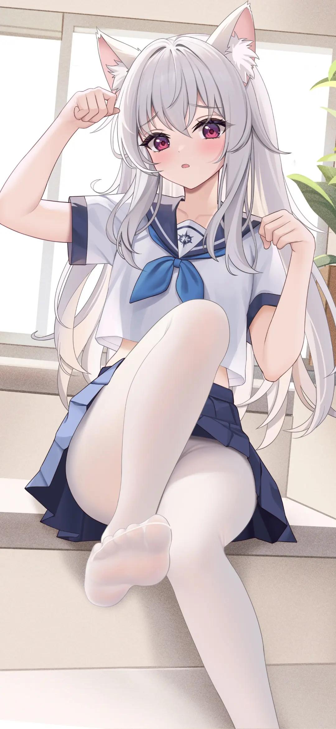 【动漫壁纸】白毛兽耳少女 崩坏：星穹铁道 克拉拉 雁字归处故里草木参-公众号小姨ai