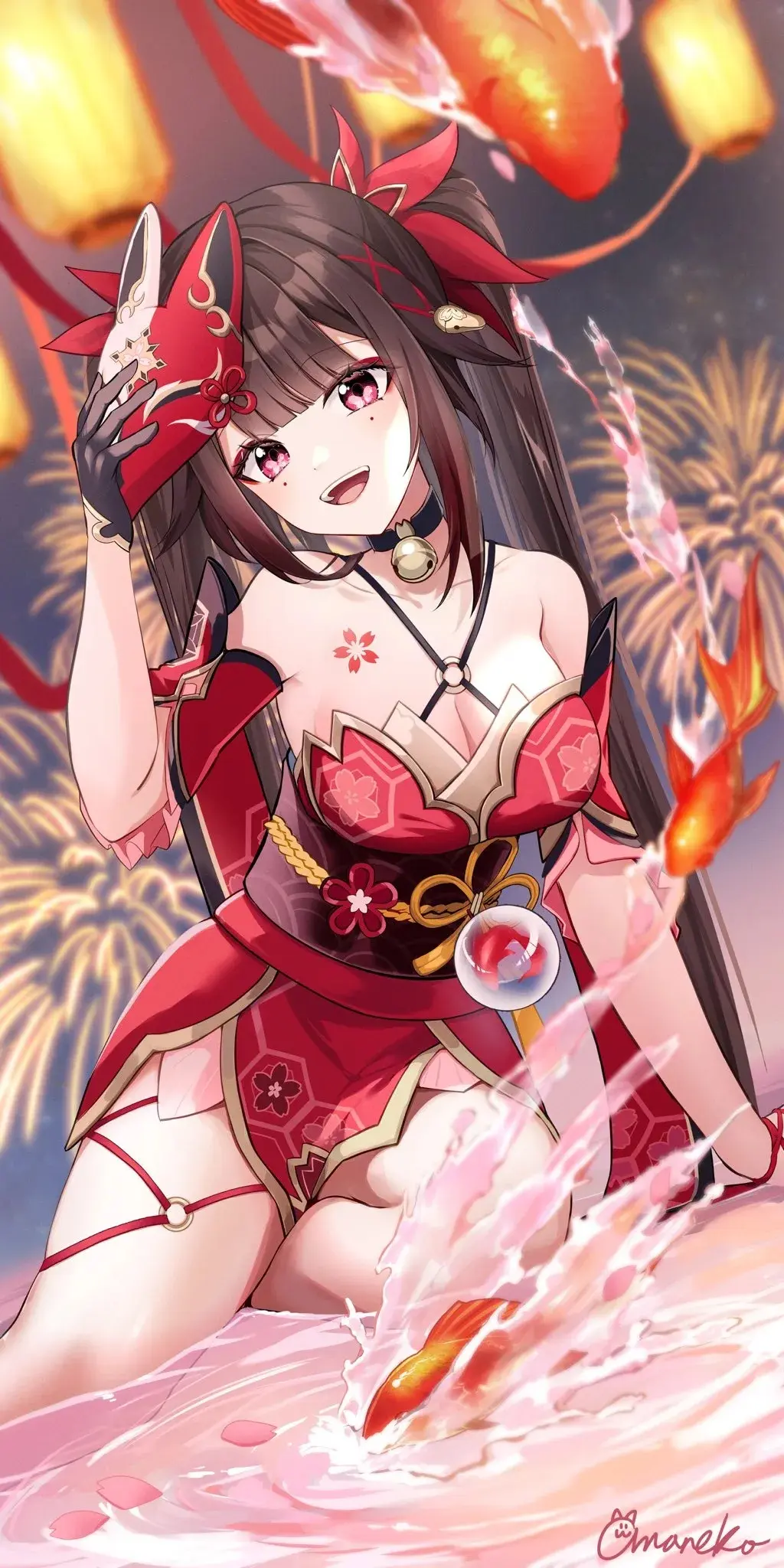 【动漫壁纸】短裙少女，芙宁娜 初音未来 花火 这执念 又多少遍 触动了心弦 手机壁纸-第17张