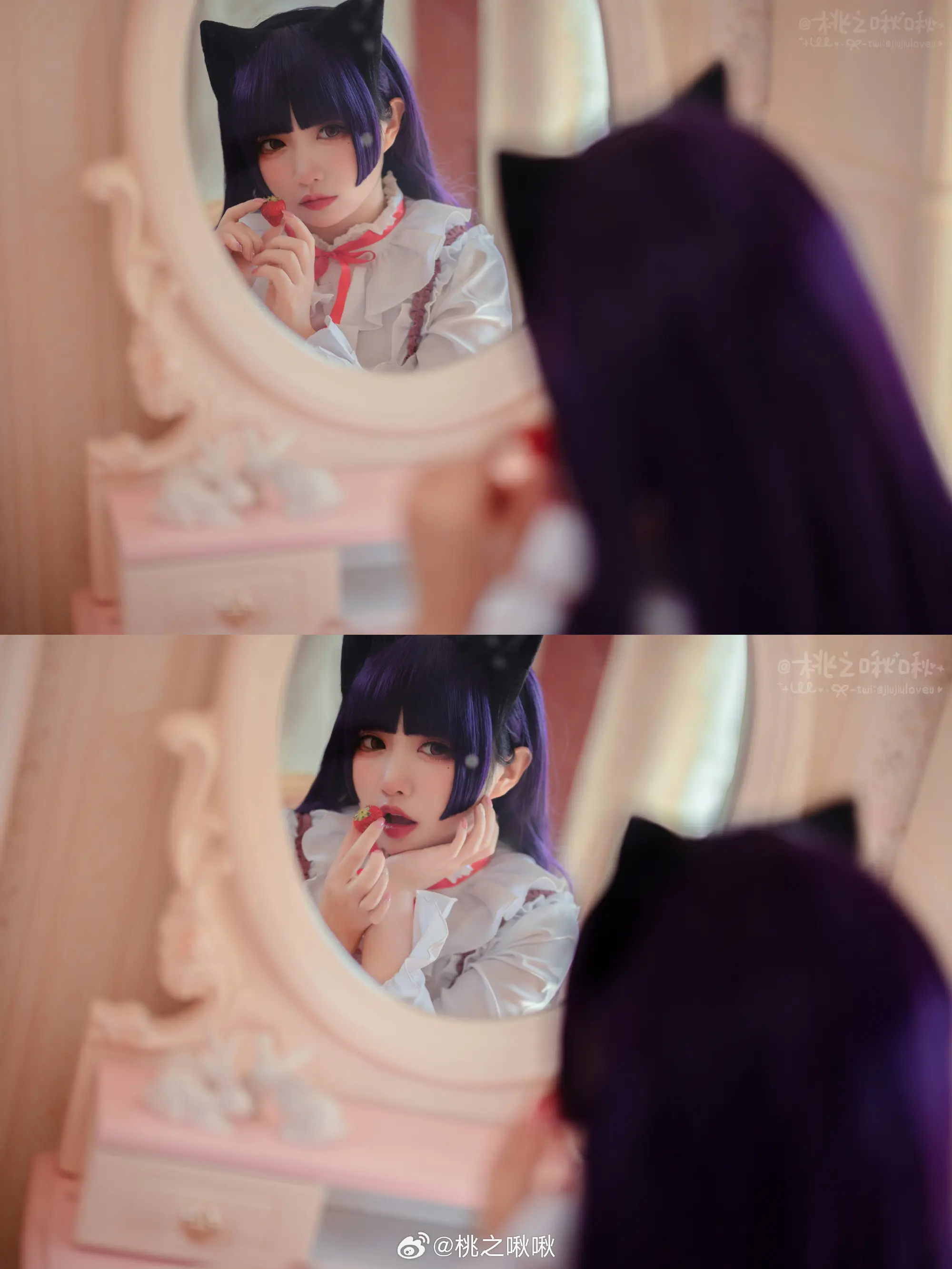 🍓 🍓 𝘀𝘁𝗿𝗮𝘄𝗯𝗲𝗿𝗿𝘆-黒猫洋装 正如未成熟草莓般酸涩的恋情 五更琉璃 俺妹@桃之啾啾 COSPLAY-第5张