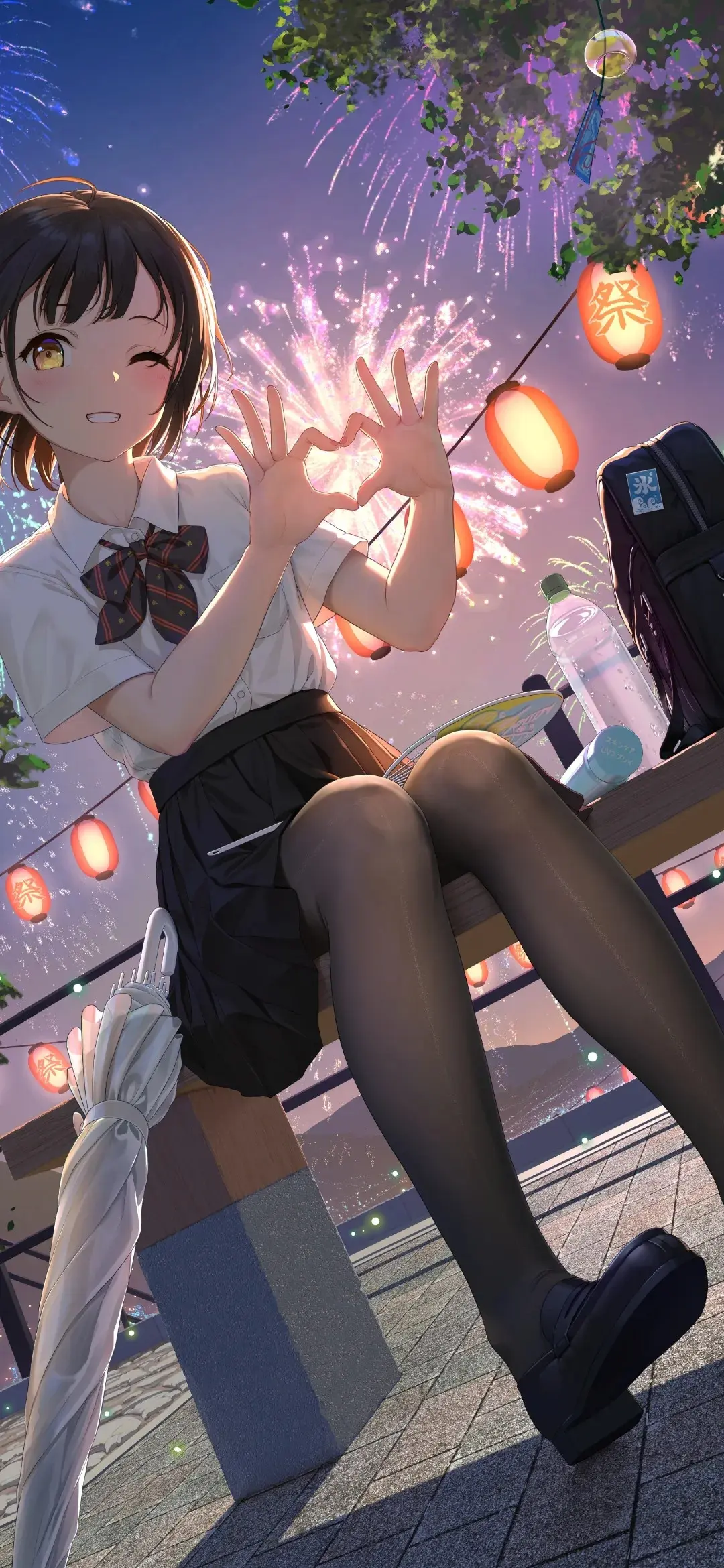 【动漫壁纸】白毛美少女 兽耳少女 JK女高 少年有梦，就放肆的去追逐吧！ 手机壁纸-第16张