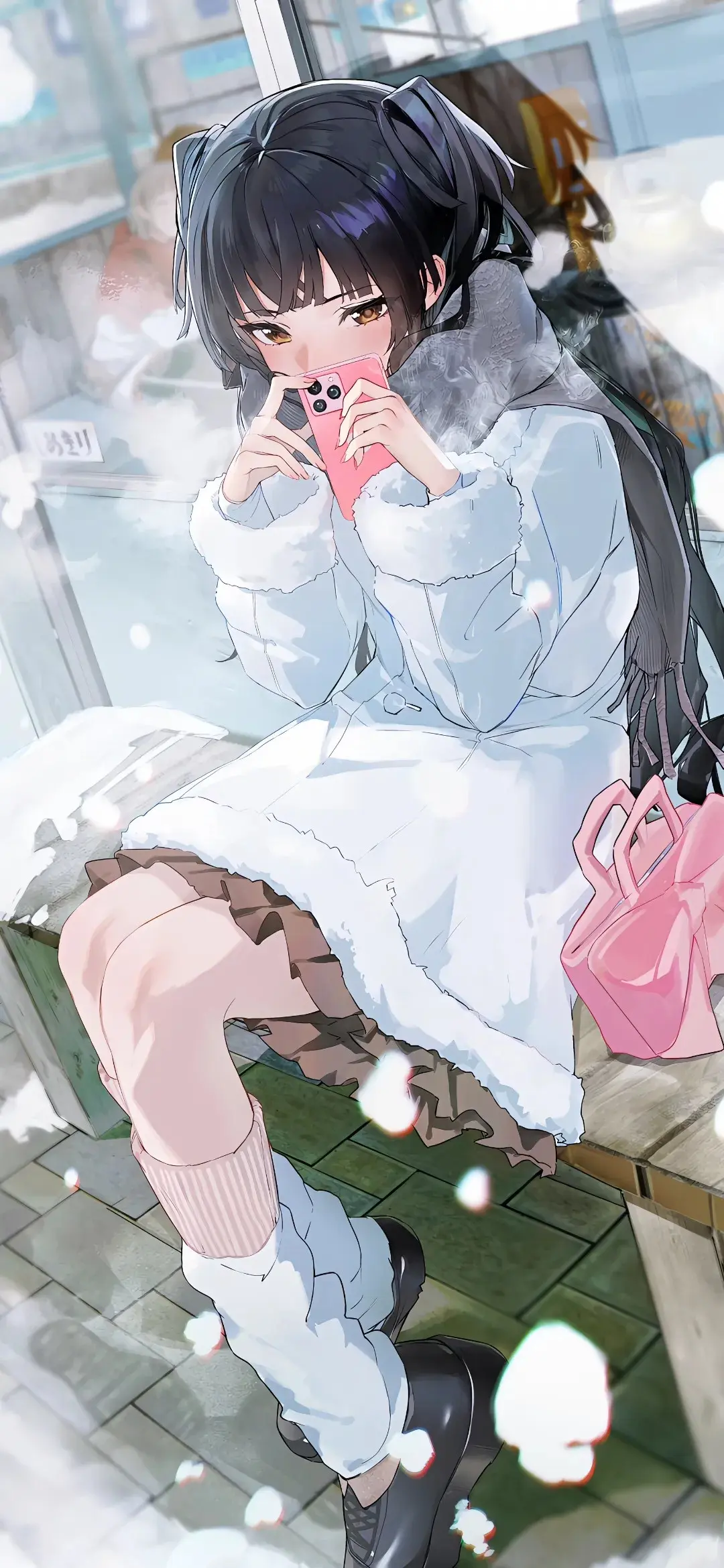 【动漫壁纸】刻晴 雷姆 兽耳白毛美少女 流萤 记得有个傻瓜用尽全力爱过你啊 手机壁纸-第4张