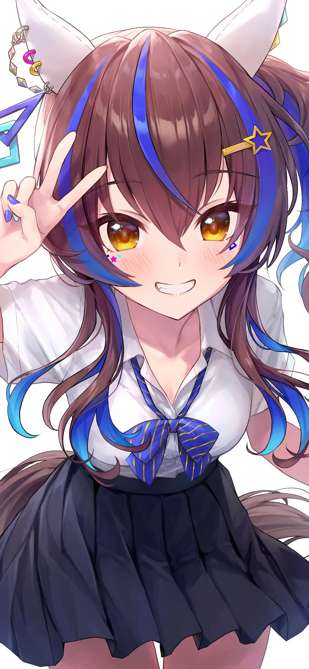 【动漫壁纸】刻晴 雷姆 兽耳白毛美少女 流萤 记得有个傻瓜用尽全力爱过你啊 手机壁纸-第5张