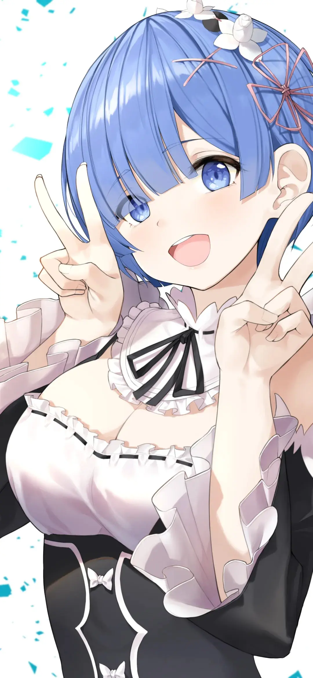 【动漫壁纸】刻晴 雷姆 兽耳白毛美少女 流萤 记得有个傻瓜用尽全力爱过你啊 手机壁纸-第15张