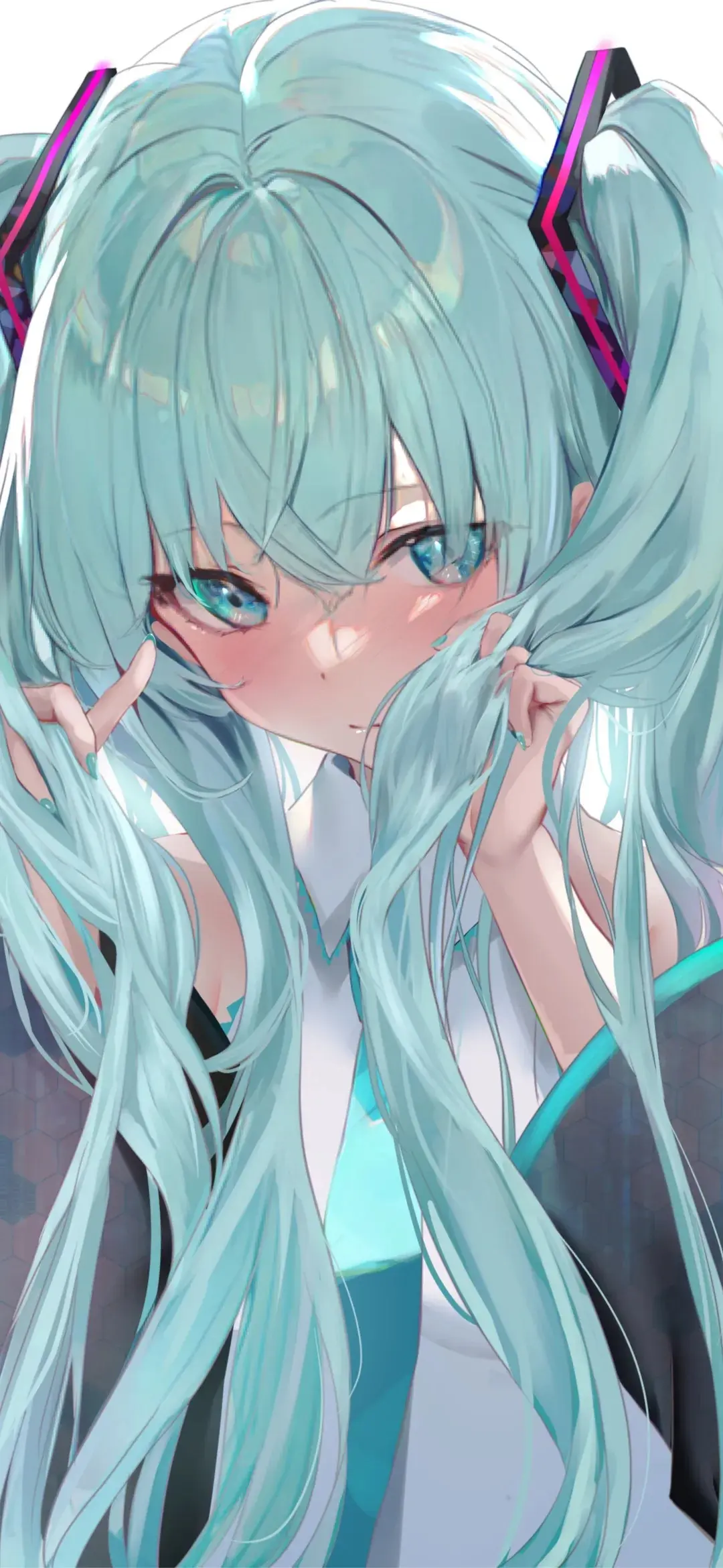【动漫壁纸】初音未来 白丝女仆 小草神 崩铁知更鸟 想见你只想见你  未来过去我只想见你 手机壁纸-第9张
