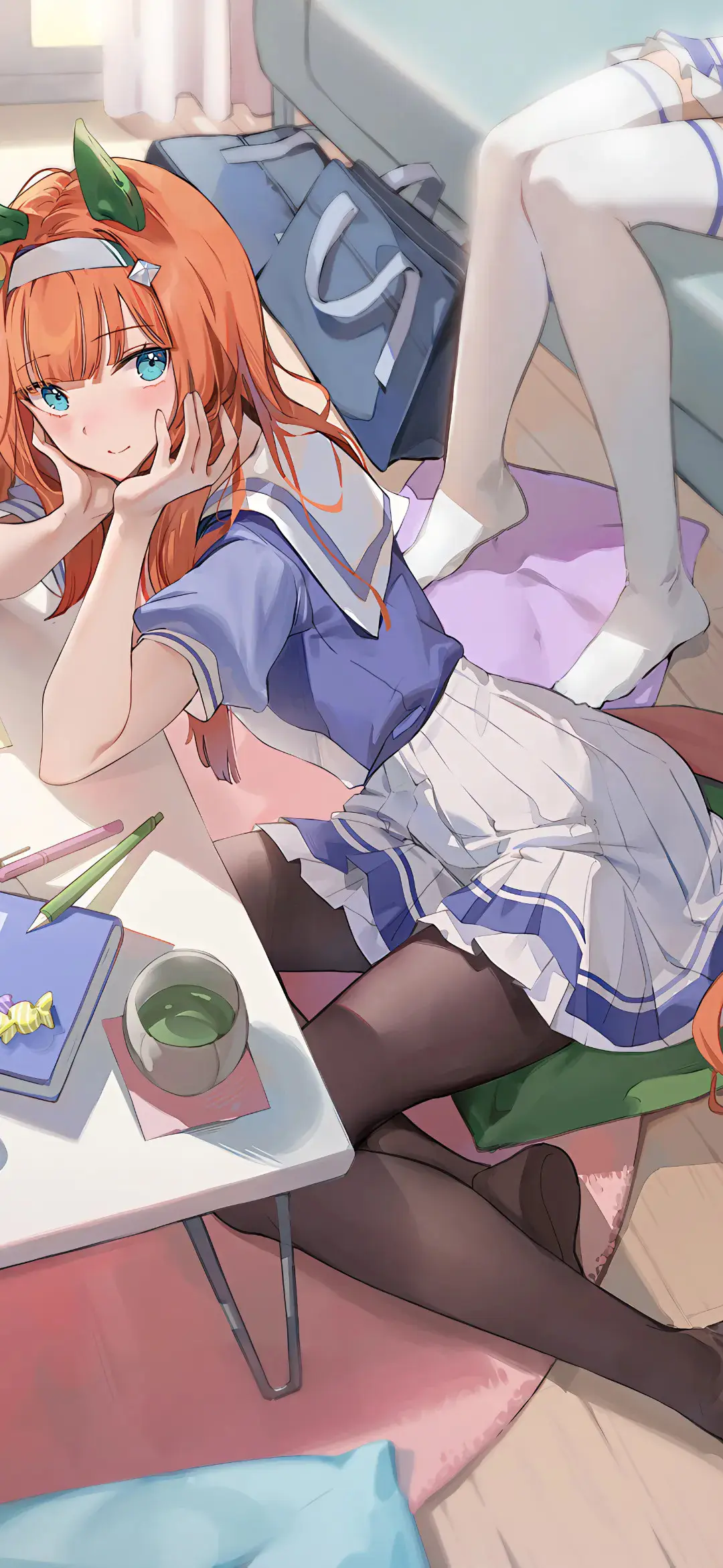 【动漫壁纸】JK制服 赛马娘 星野爱 兽耳美少女  争不过朝夕，又念着过往。 手机壁纸-第9张