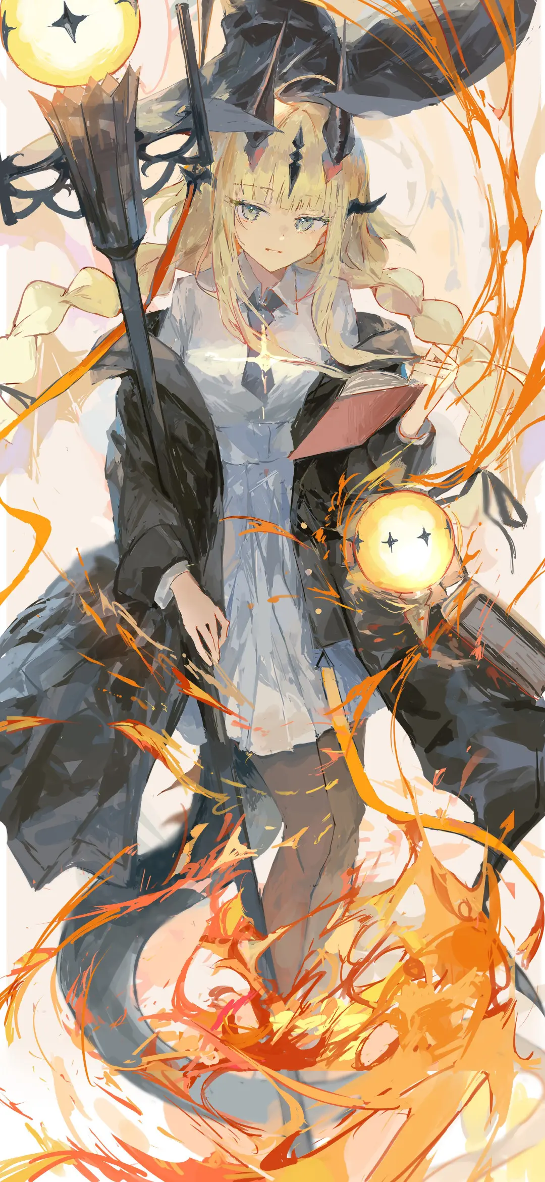 【动漫壁纸】白毛美少女 虚拟主播 朱音リゼ  崩铁 花火 绝区零 艾莲 插画动漫美图推荐 手机壁纸-第1张