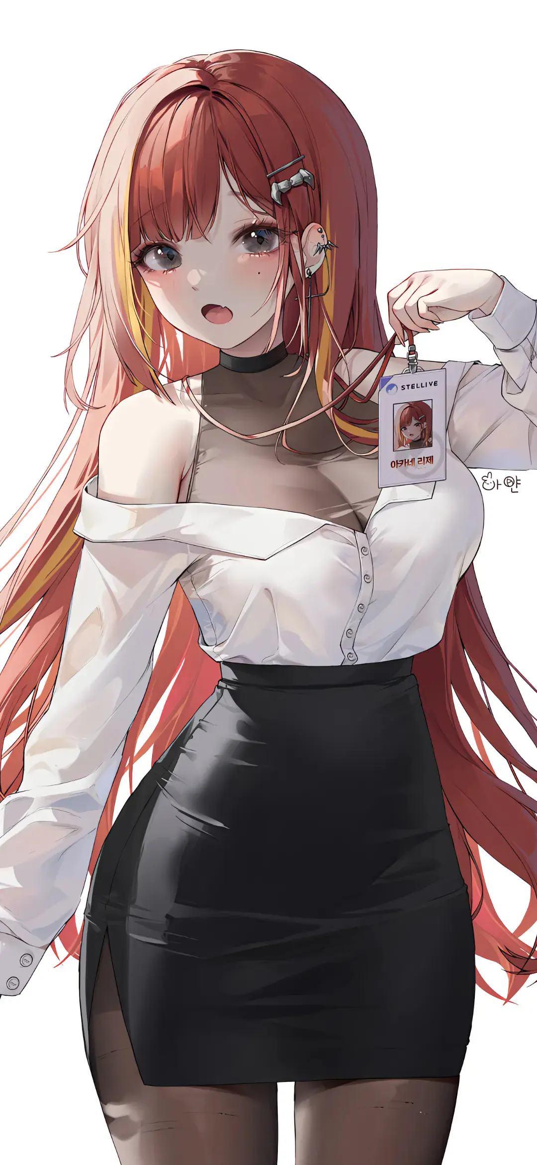 【动漫壁纸】白毛美少女 虚拟主播 朱音リゼ  崩铁 花火 绝区零 艾莲 插画动漫美图推荐-公众号小姨ai