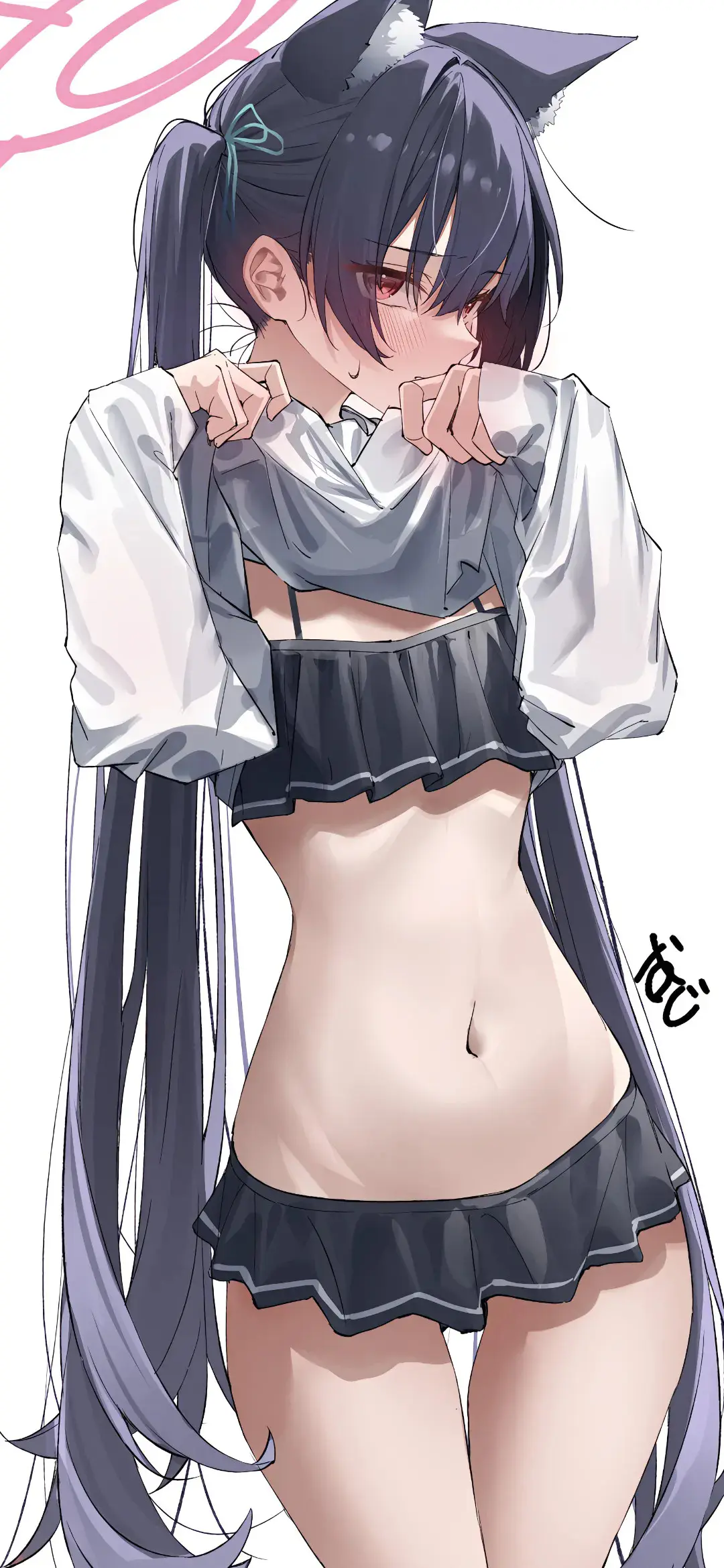 【动漫壁纸】女仆装 JK制服艾莉亚 粉毛兽耳美少女 人生就像一辆列车 交错却不知去何方 手机壁纸-第1张