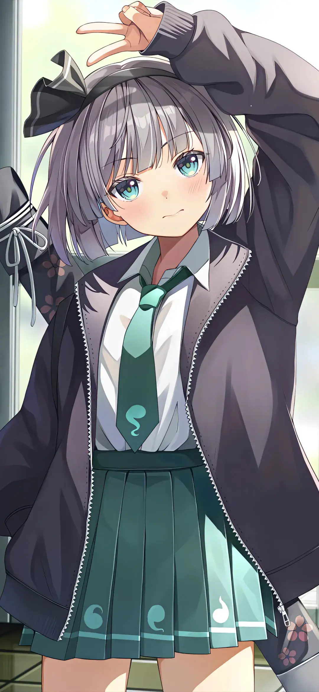 【动漫壁纸】绝区零 艾莲乔 初音未来 JK制服 就连说再见的资格我也不配 手机壁纸-第19张