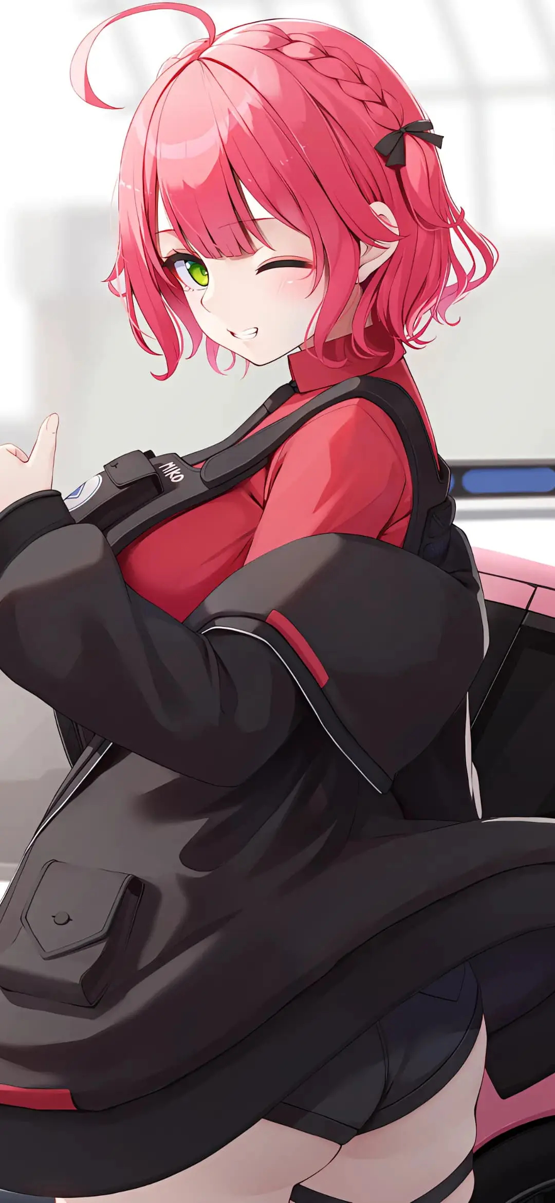 【动漫壁纸】碧蓝档案 妃咲 JK制服 白发兽耳美少女 你的人生是我来迟了-公众号小姨ai