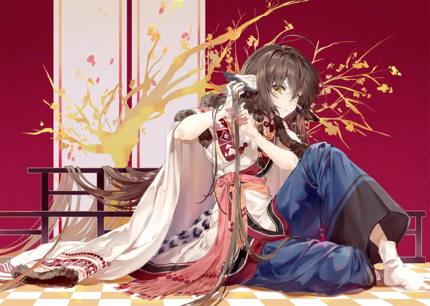 【动漫壁纸】星穹铁道 灵砂 卡芙卡 鬼灭之刃 祢豆子 白发双马尾美少女 插画美图推荐 手机壁纸-第17张