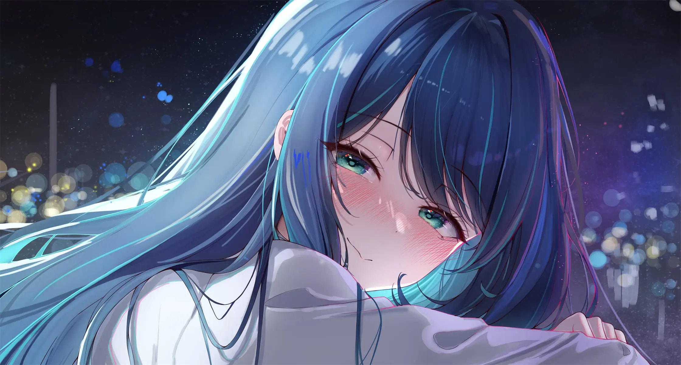 【动漫壁纸】碧蓝档案 睡衣龙华妃咲 白色连衣裙美少女 小鲨鱼 绝区零 简 插画美图推荐 手机壁纸-第19张