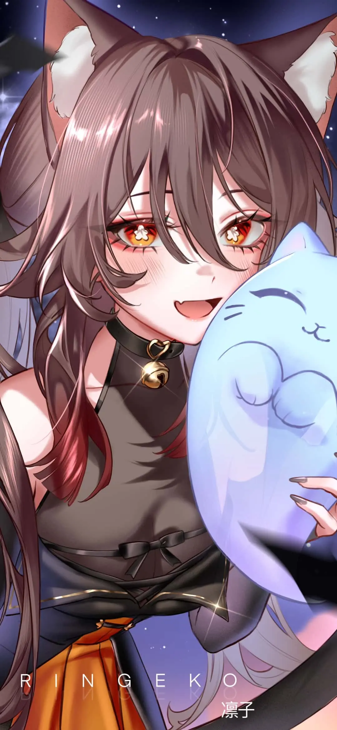 【动漫壁纸】雷姆 大南瓜灯 MIKU 白上吹雪 小胡桃 超绝最可爱天使酱 万圣节专题插画 手机壁纸-第5张