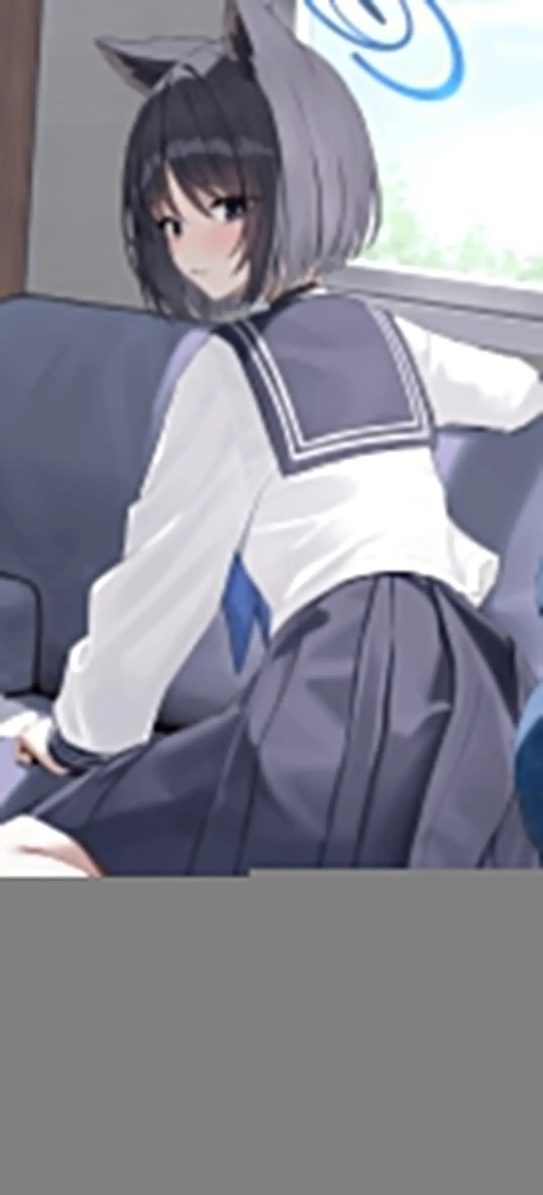 【动漫壁纸】白毛兽耳美少女 碧蓝档案 桐生桔梗 你的微笑总是让我为你着迷 手机壁纸-第5张