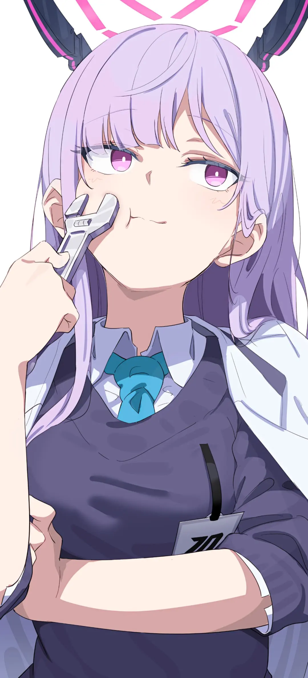 【动漫壁纸】白毛兽耳美少女 碧蓝档案 桐生桔梗 你的微笑总是让我为你着迷 手机壁纸-第6张
