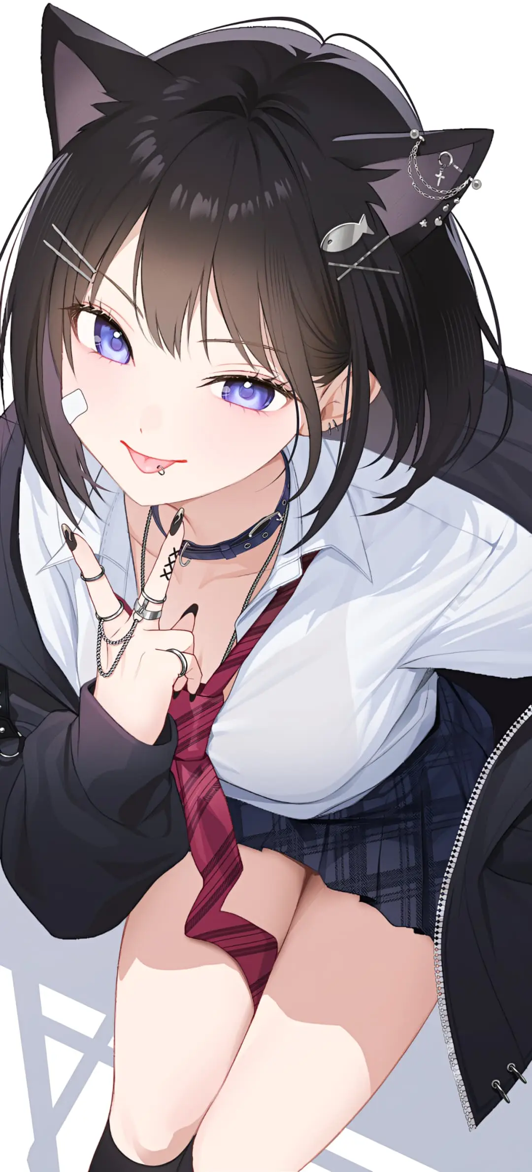 【动漫壁纸】兽耳美少女 JK制服女高 星穹铁道 黑塔 流萤 初音未来 插画美图推荐-公众号小姨ai