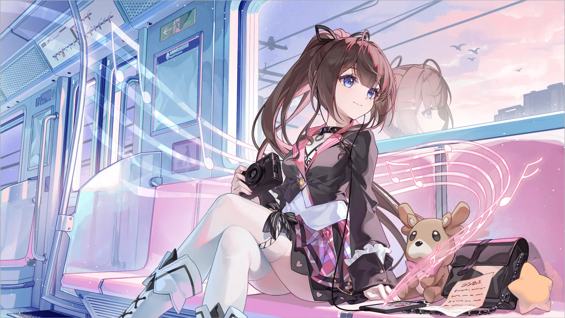 【动漫壁纸】明日方舟 阿米娅 电车 双马尾 初音未来 蔚蓝档案 圣园未花 妃咲 飞鸟马时 生盐诺亚 插画美图推荐 壁纸-第17张