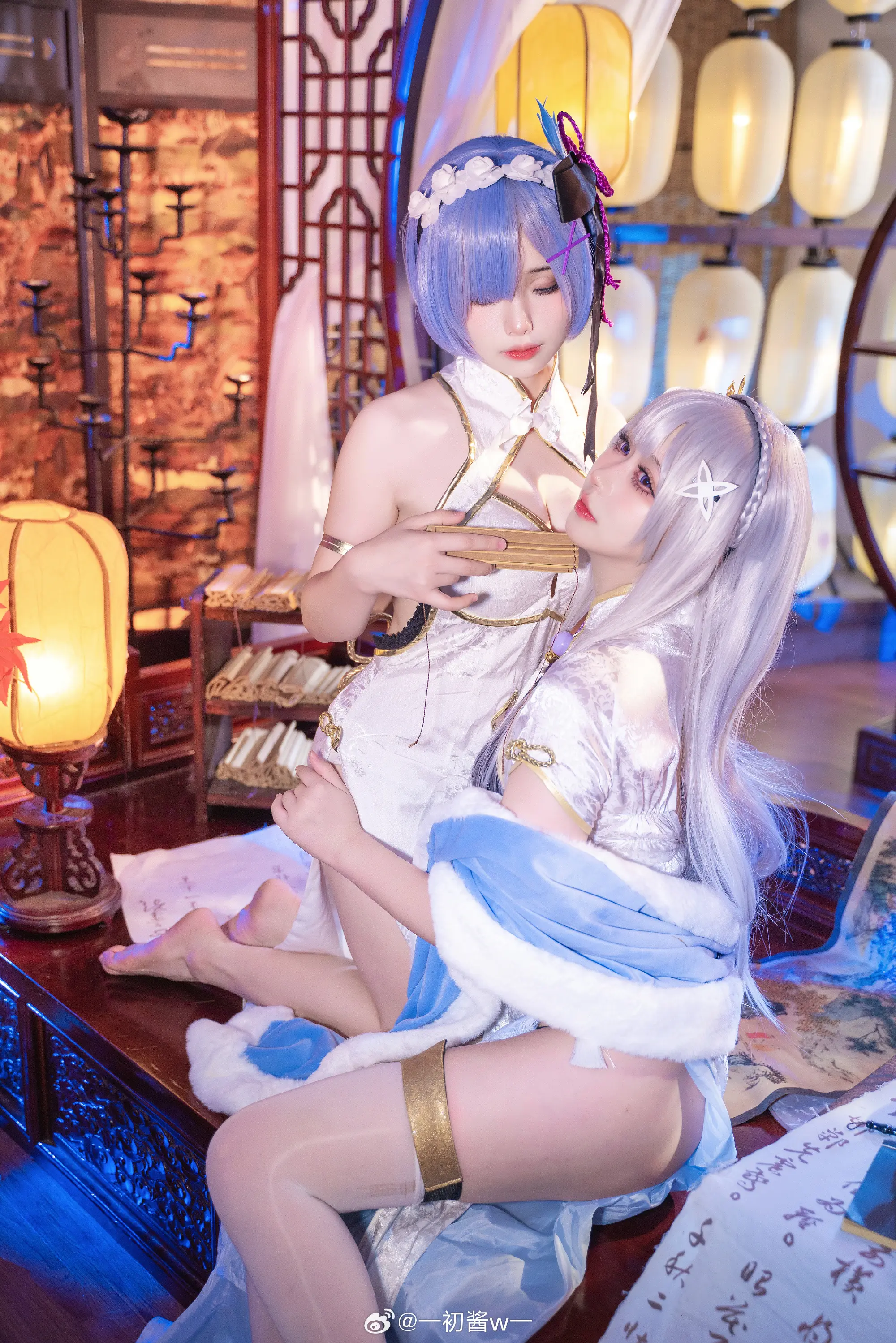 cosplay Re:从零开始的异世界生活 艾米莉亚@酒酿促织nya  蕾姆@一初酱w一-公众号小姨ai