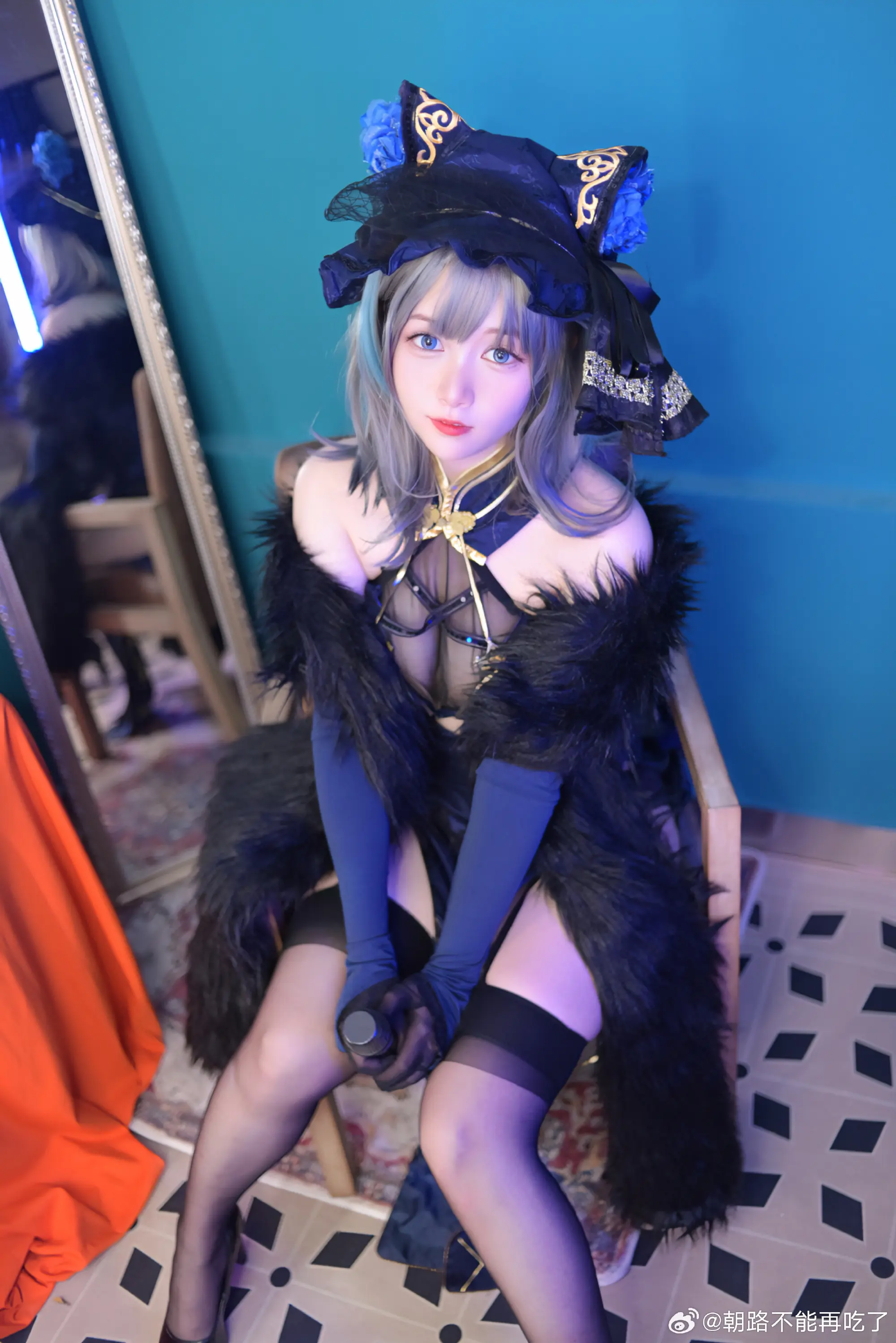 开叉很Sexy, 碧蓝航线 柴郡cos@朝路不能再吃了-公众号小姨ai