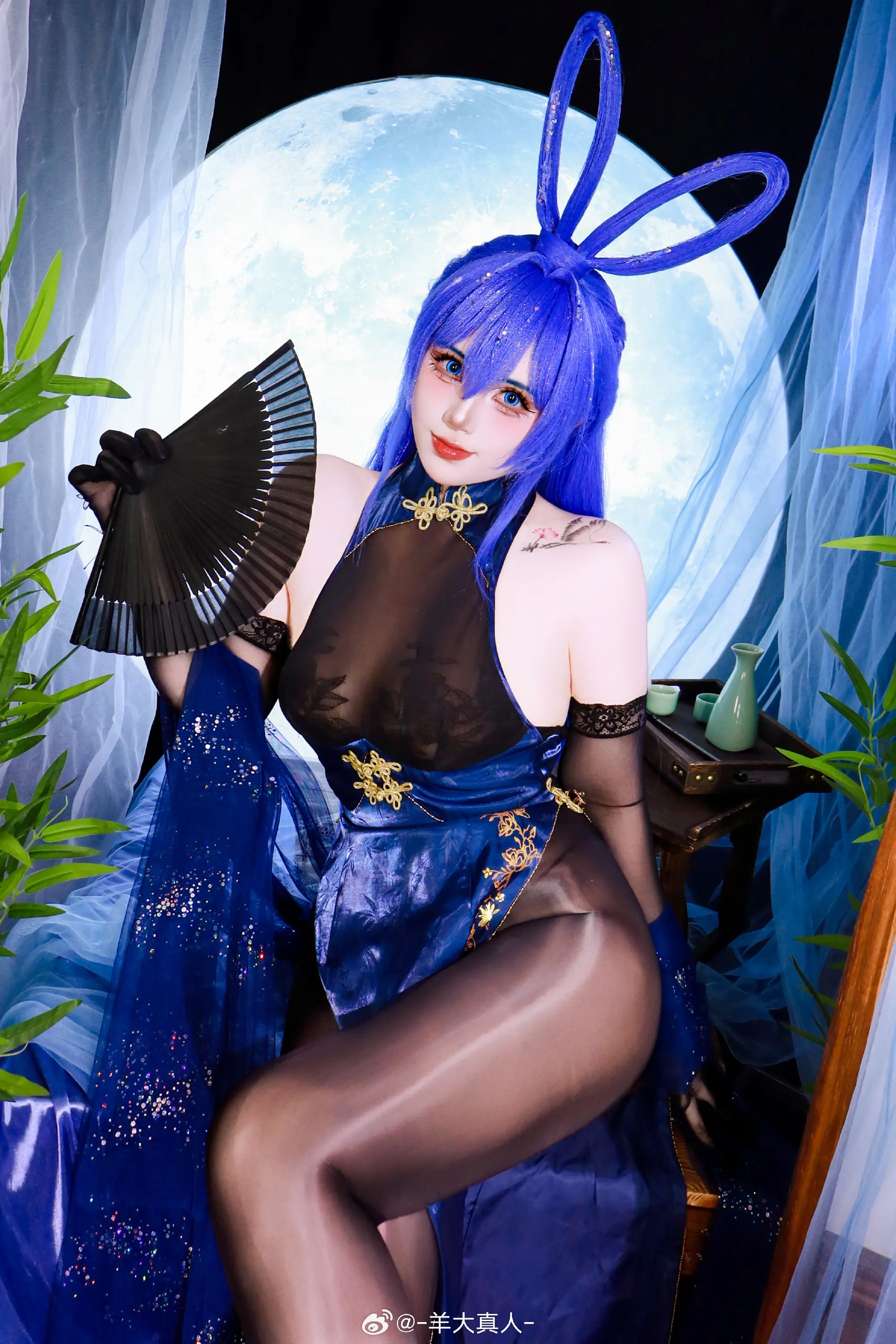COSPLAY 今夜月色正好，指挥官喜欢我的新装扮么？碧蓝航线@-羊大真人--公众号小姨ai