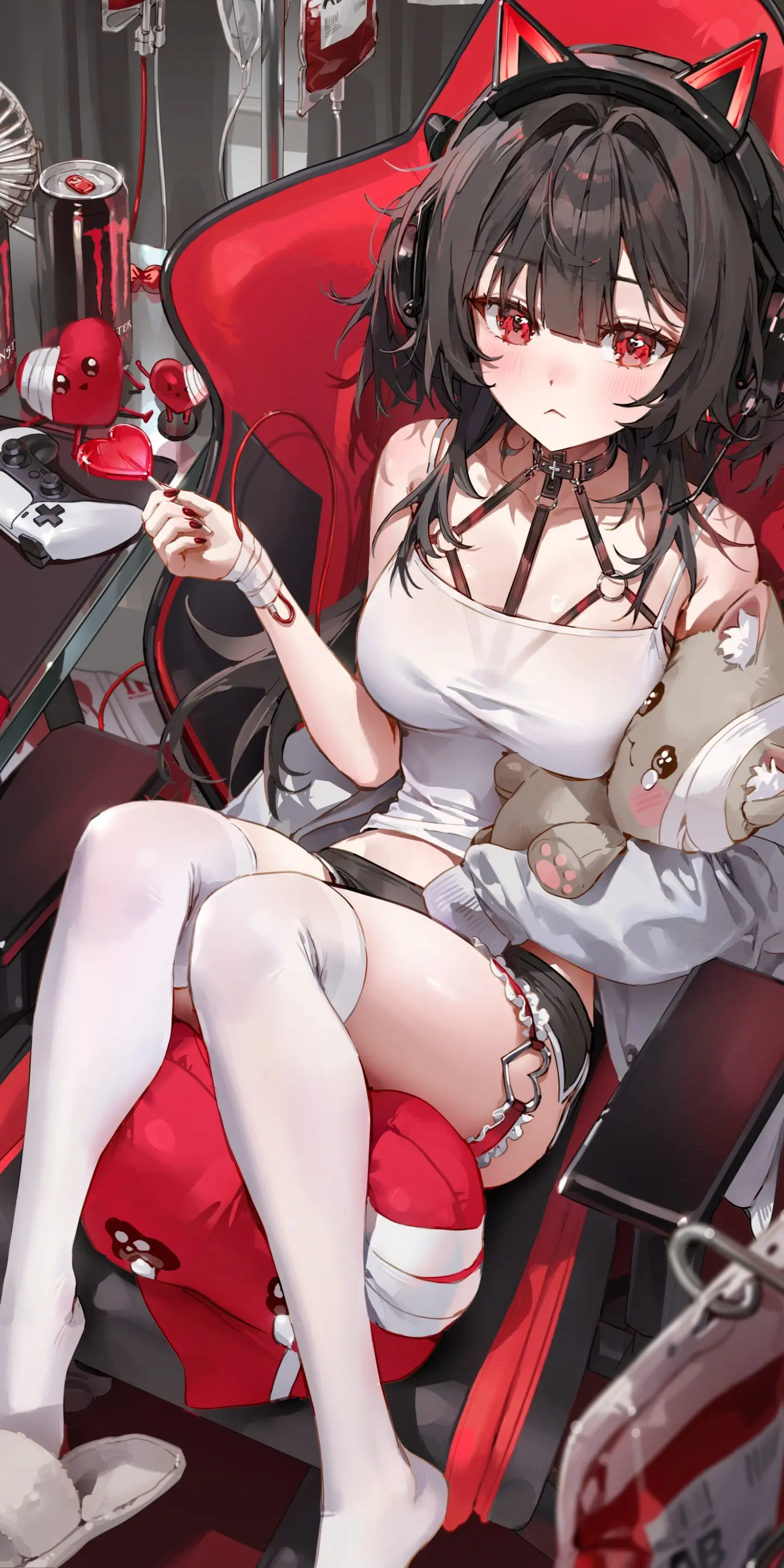动漫壁纸 |  双马尾 白丝袜 黑发 兽耳少女壁纸合集-公众号小姨ai