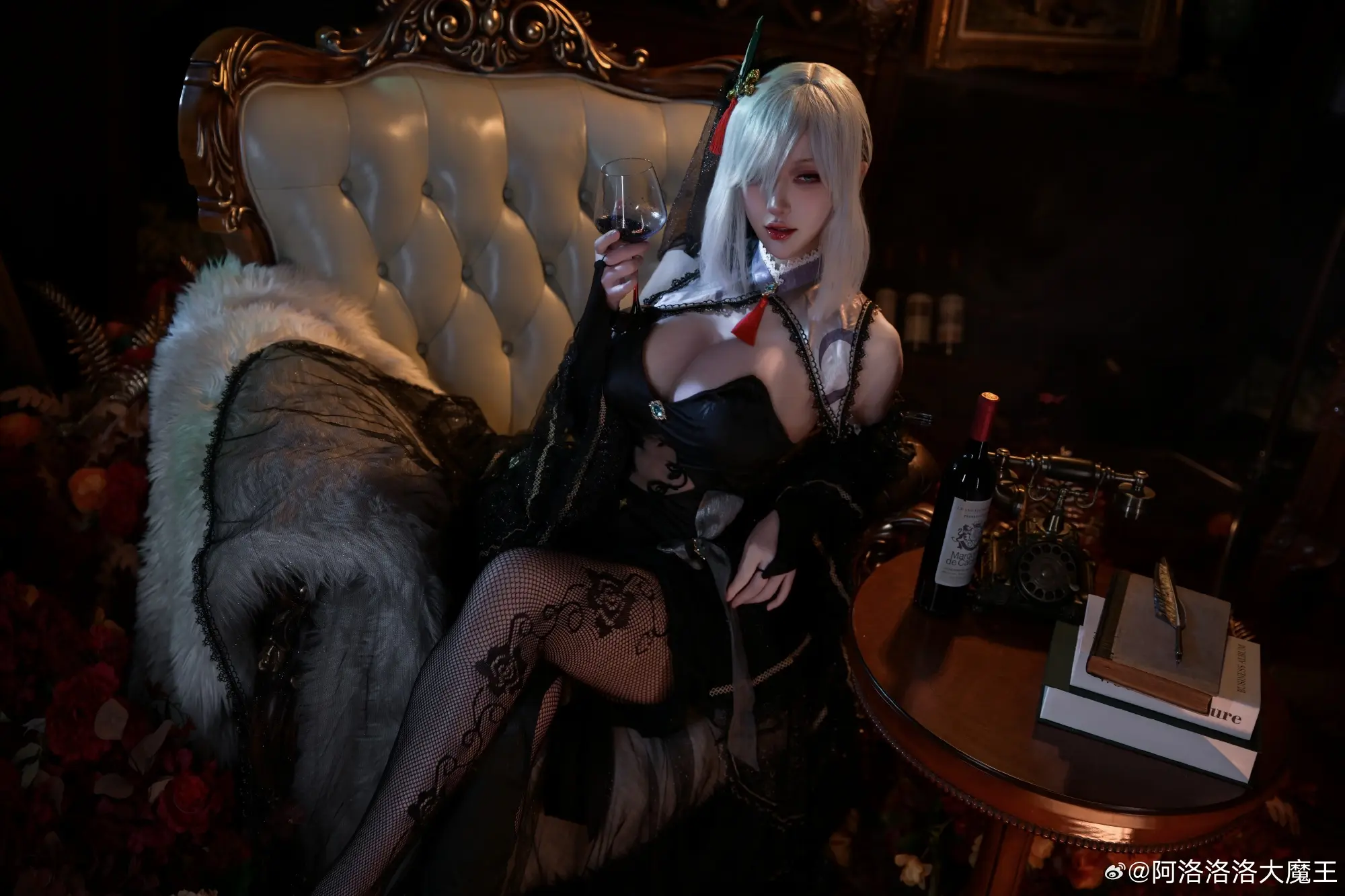 COSPLAY 原神·申鹤·黑色礼服私设@阿洛洛洛大魔王 COSPLAY-第6张
