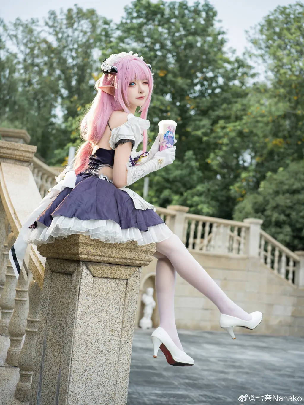 爱门永存！要和爱莉姐姐一起喝🥤吗 崩坏3 爱莉希雅🧚🏻‍♀️@菌儿rikushi- COSPLAY-第4张