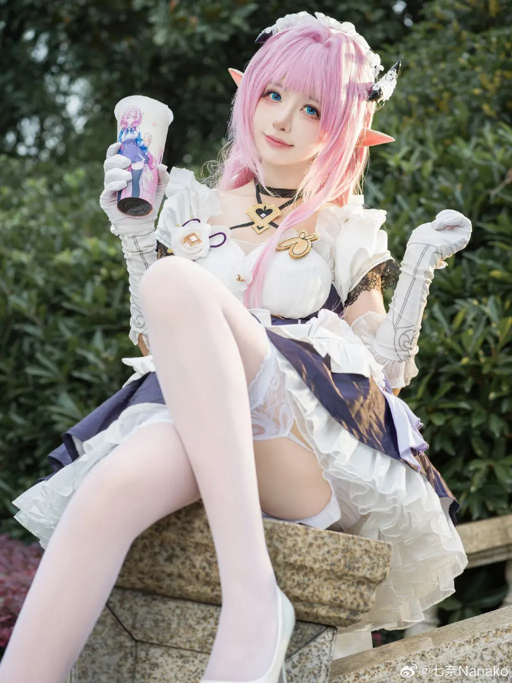 爱门永存！要和爱莉姐姐一起喝🥤吗 崩坏3 爱莉希雅🧚🏻‍♀️@菌儿rikushi- COSPLAY-第7张