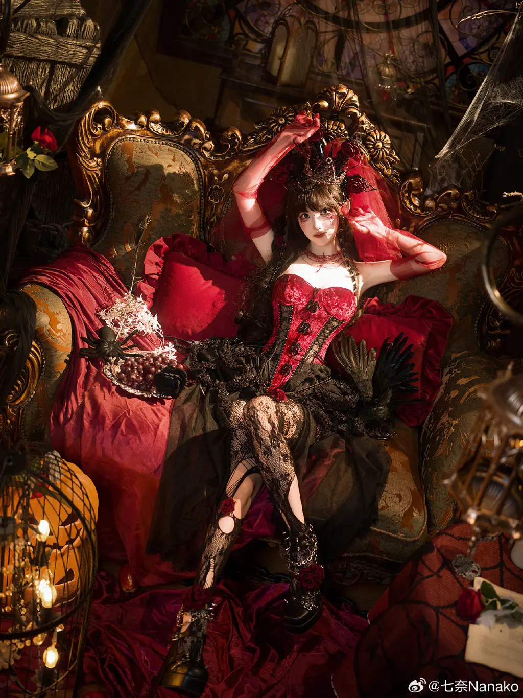 在这个夜晚，时间被凝固 🕷️🍷@七奈Nanako COSPLAY-第9张