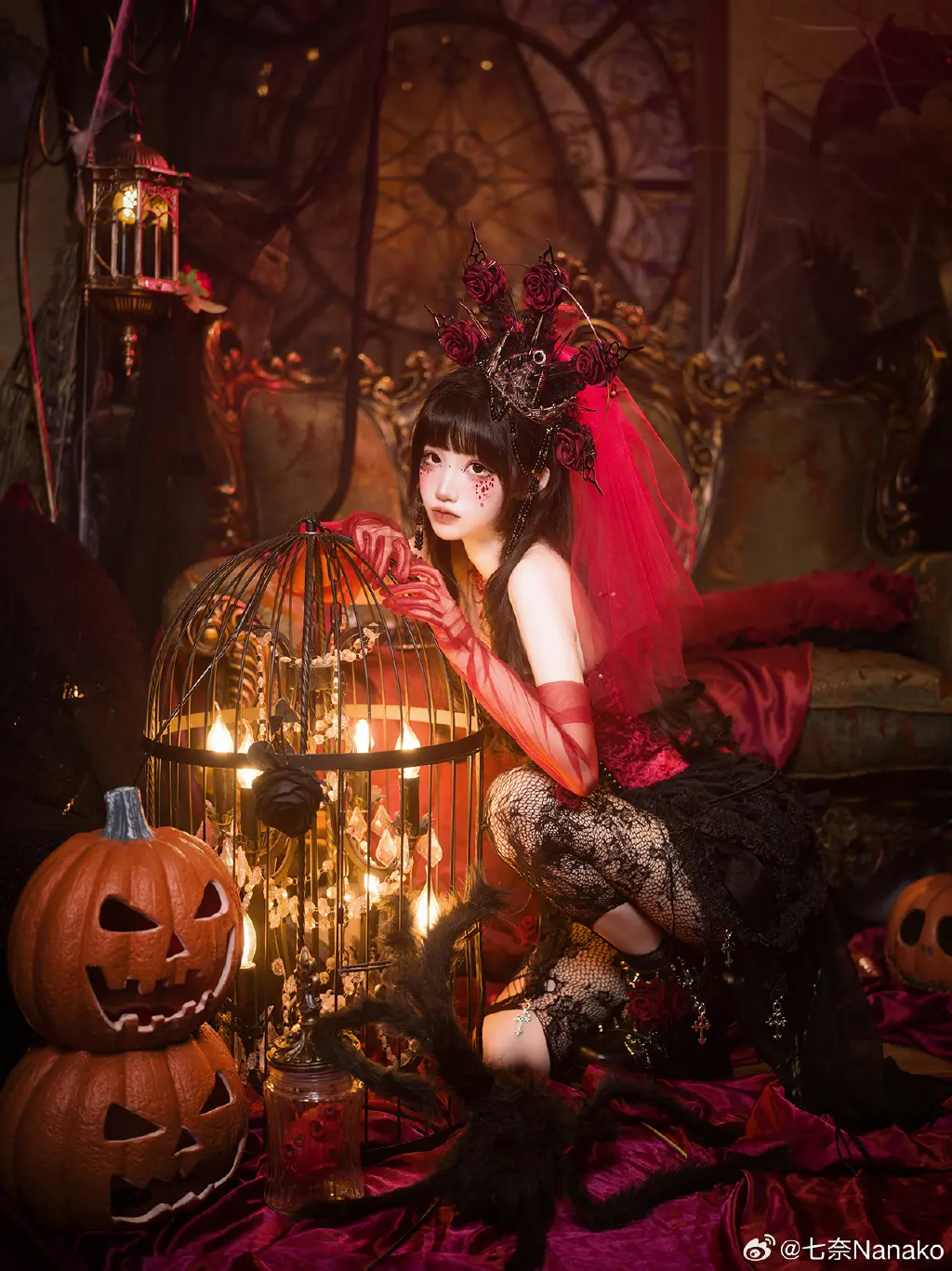 在这个夜晚，时间被凝固 🕷️🍷@七奈Nanako COSPLAY-第7张