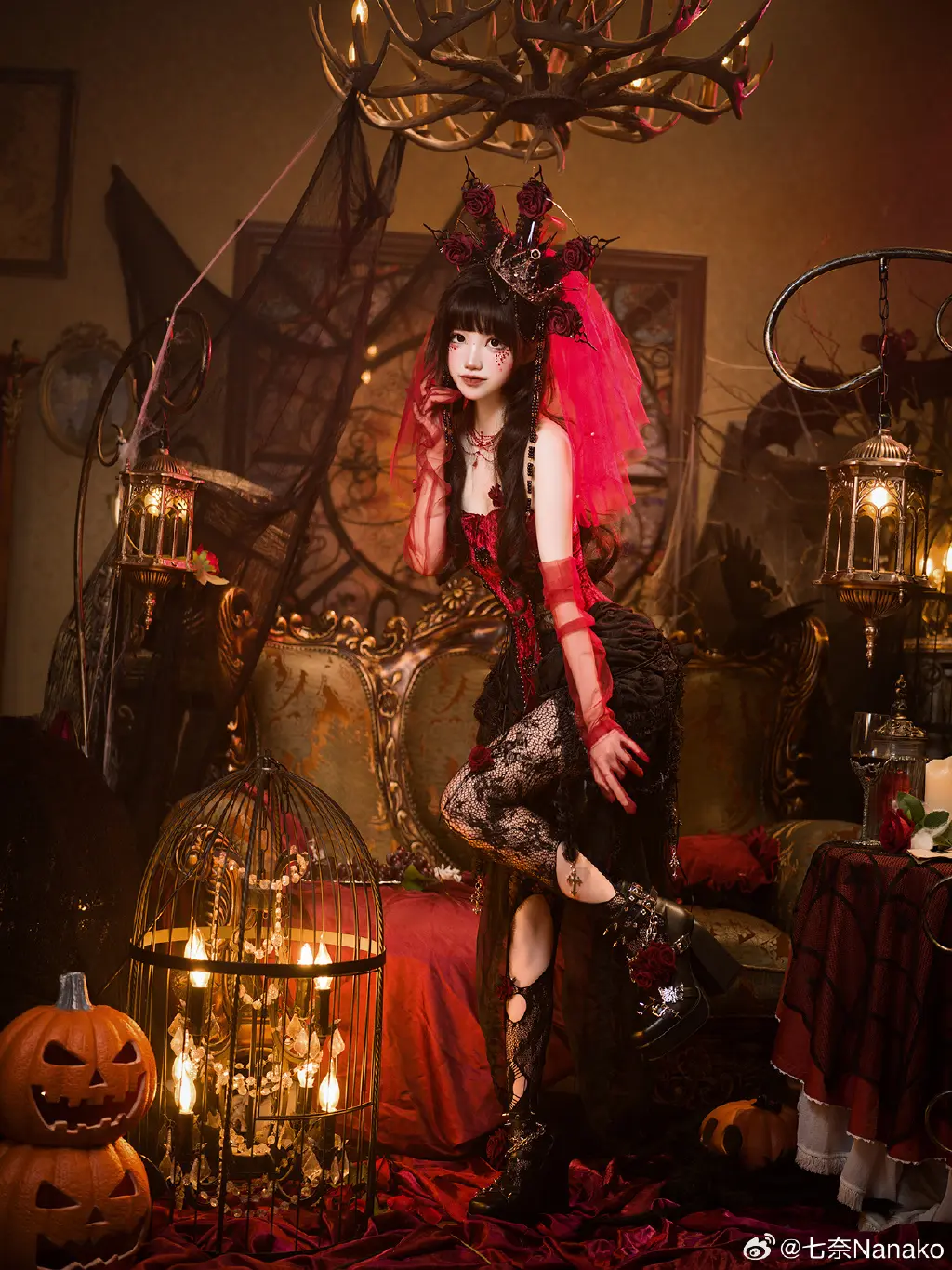 在这个夜晚，时间被凝固 🕷️🍷@七奈Nanako COSPLAY-第5张