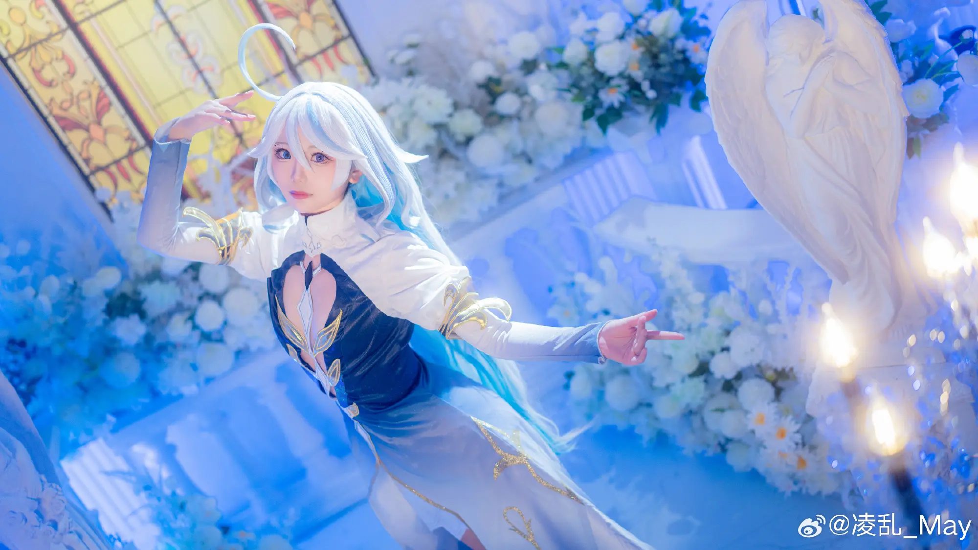COSPLAY 罪人舞步旋  水龙，水龙，别哭啦。原神 芙卡洛斯💙 ​​​@凌乱_May COSPLAY-第9张