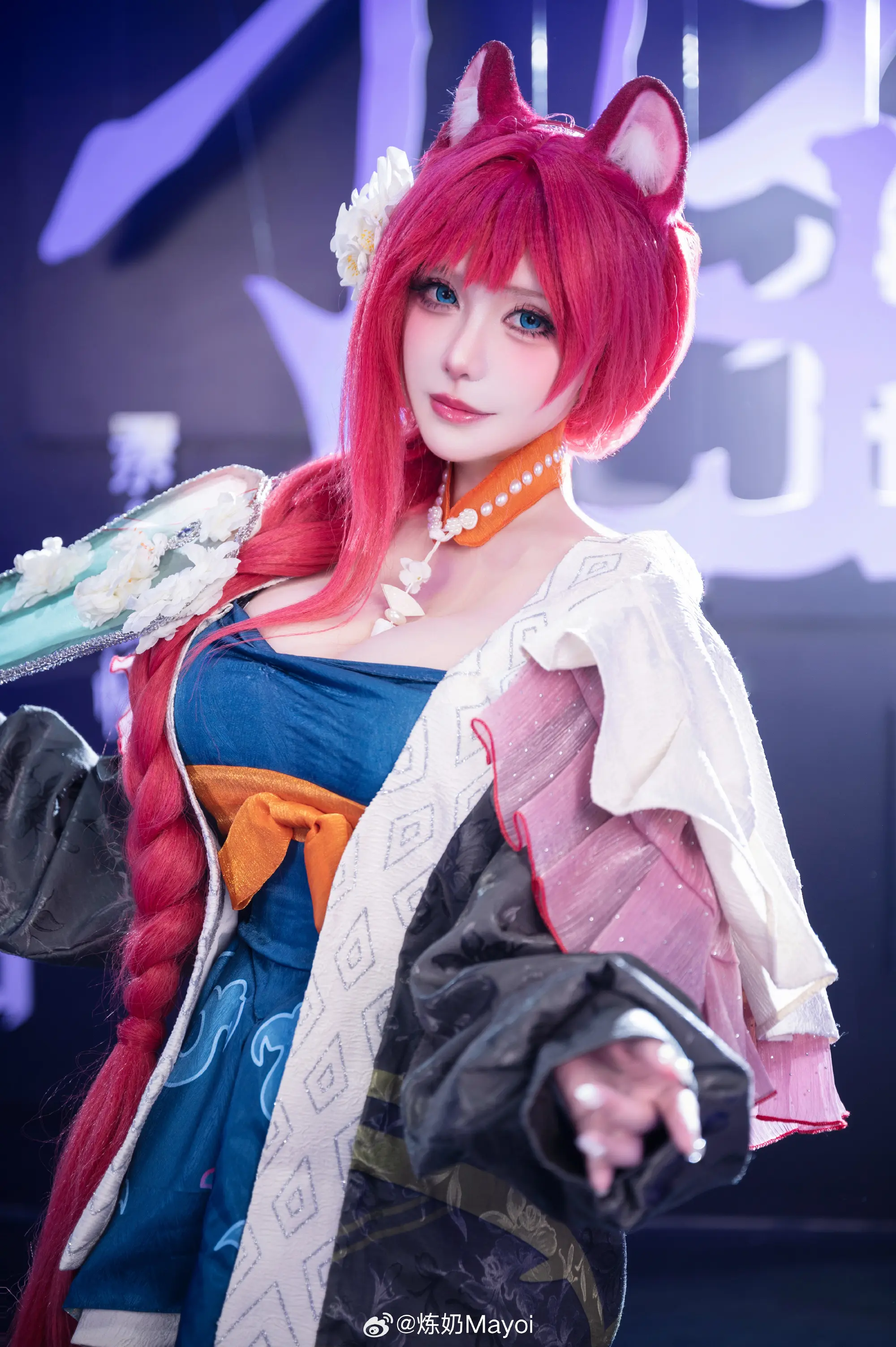 COSPLAY 神官大人，妾身等待您的相会~呵呵❤ ​​​ 咏月风雅 白蔷薇图@炼奶Mayoi-公众号小姨ai