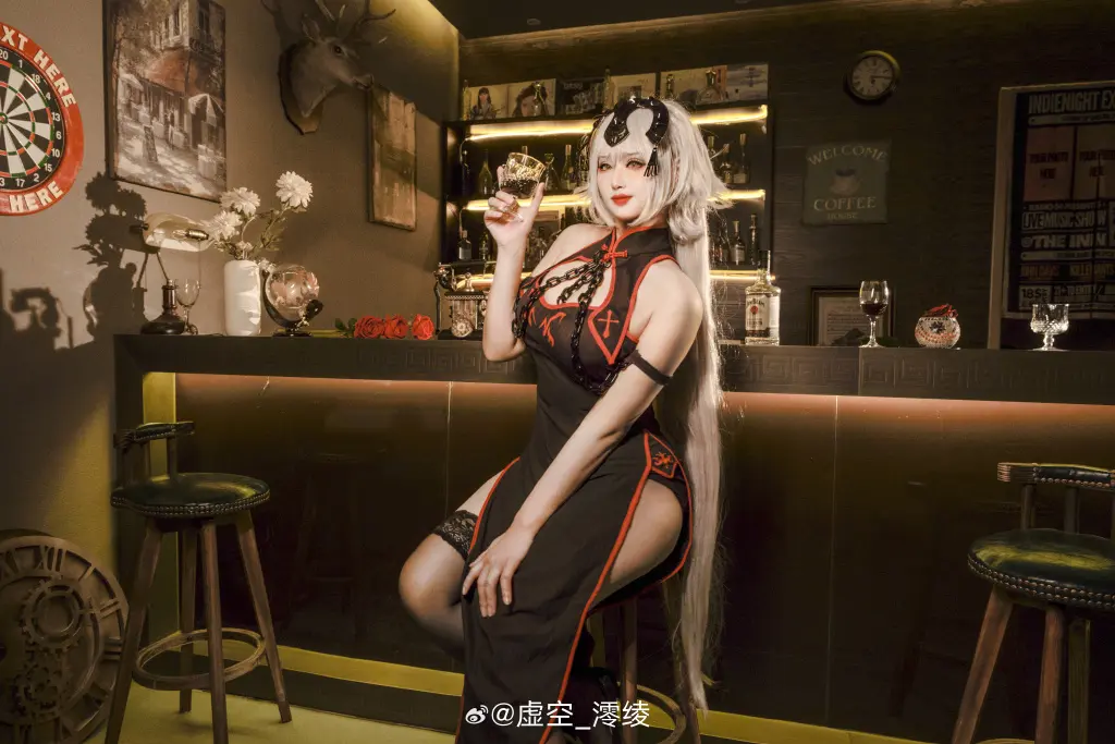 cosplay Fate/Grandorder 黑贞德 旗袍 coser@虚空_澪绫 COSPLAY-第4张