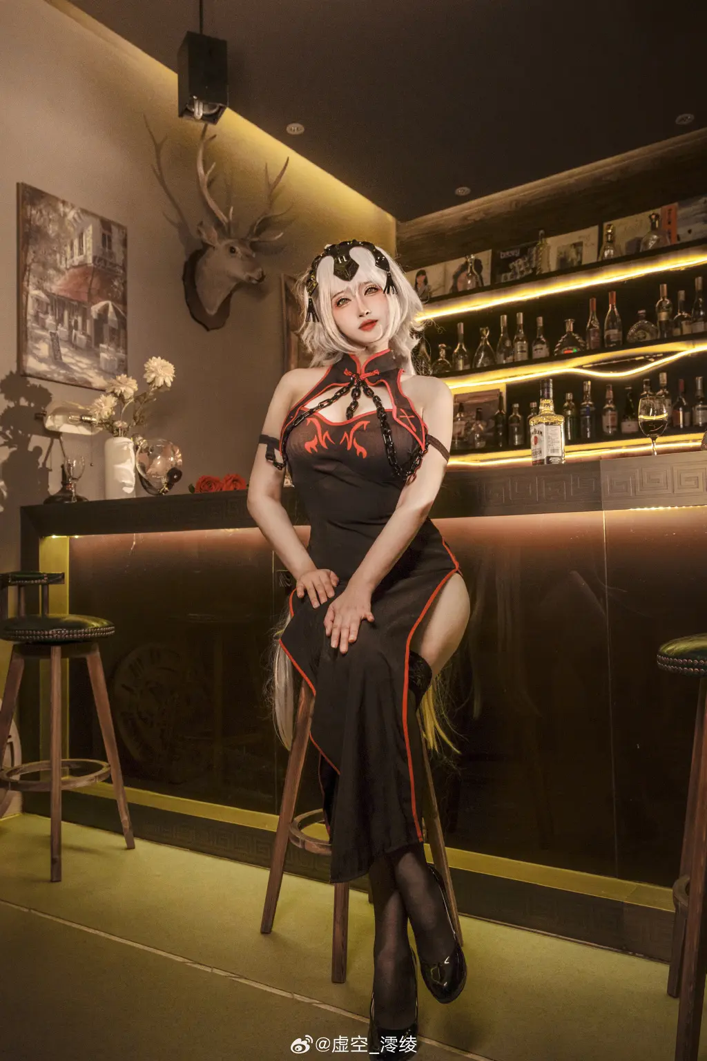 cosplay Fate/Grandorder 黑贞德 旗袍 coser@虚空_澪绫 COSPLAY-第7张