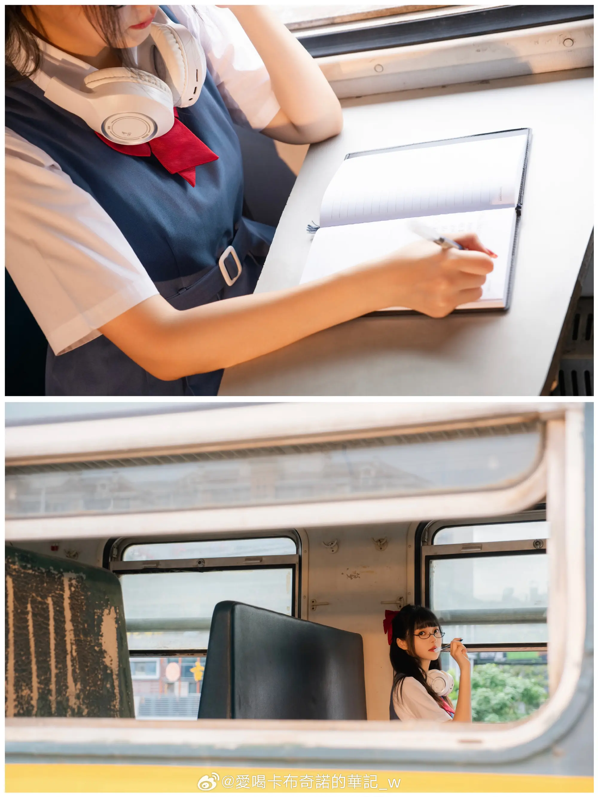 好想看你穿jk的样子 夕阳西下🌇～小Q在回家的路途吖🚂💨💨💨@淘澄飞跌 COSPLAY-第10张
