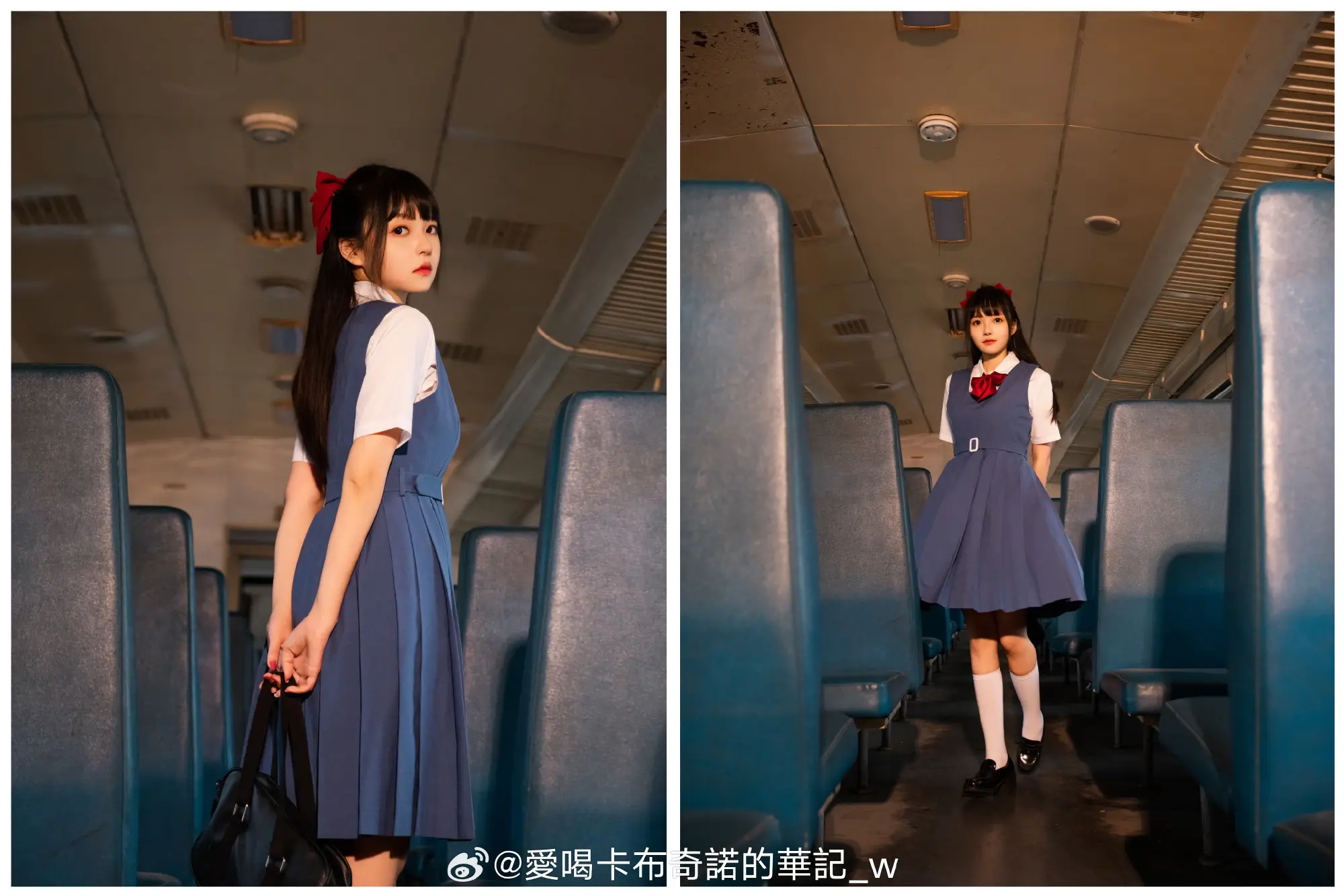 好想看你穿jk的样子 夕阳西下🌇～小Q在回家的路途吖🚂💨💨💨@淘澄飞跌 COSPLAY-第9张