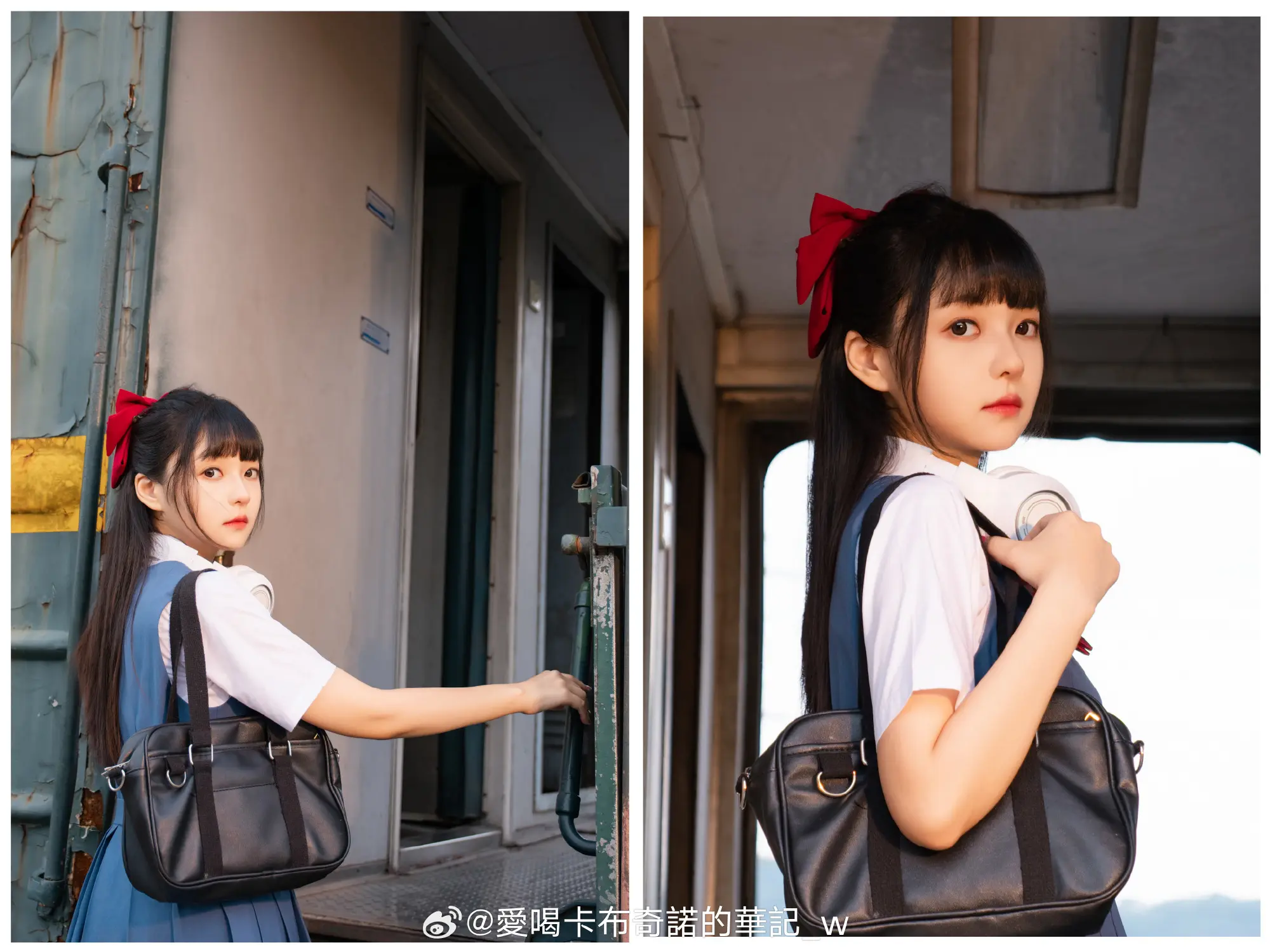 好想看你穿jk的样子 夕阳西下🌇～小Q在回家的路途吖🚂💨💨💨@淘澄飞跌 COSPLAY-第5张