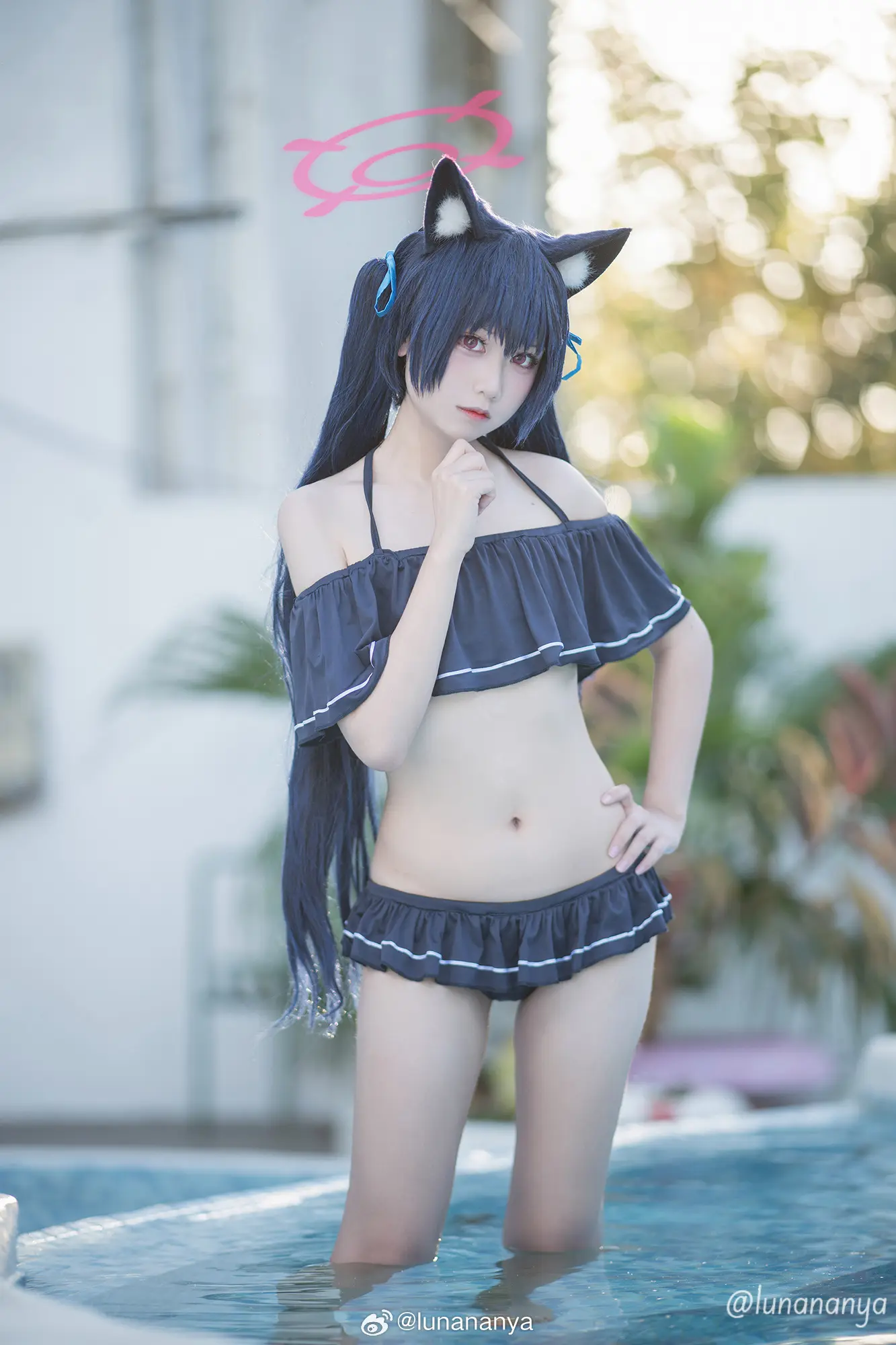cosplay 蔚蓝档案 水黑 黑见芹香@lunananya-公众号小姨ai