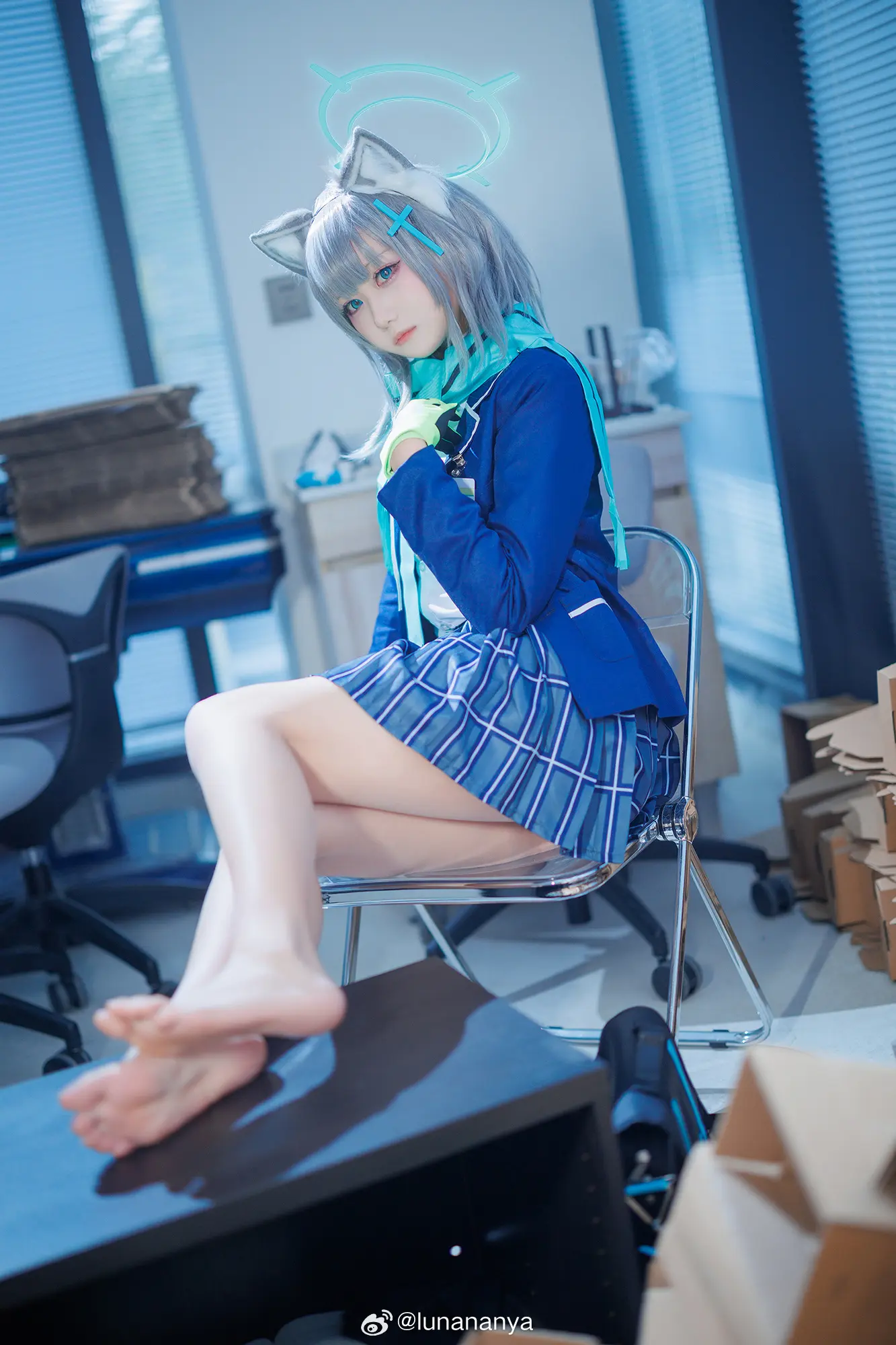 COSPLAY 蔚蓝档案 砂狼白子@lunananya-公众号小姨ai