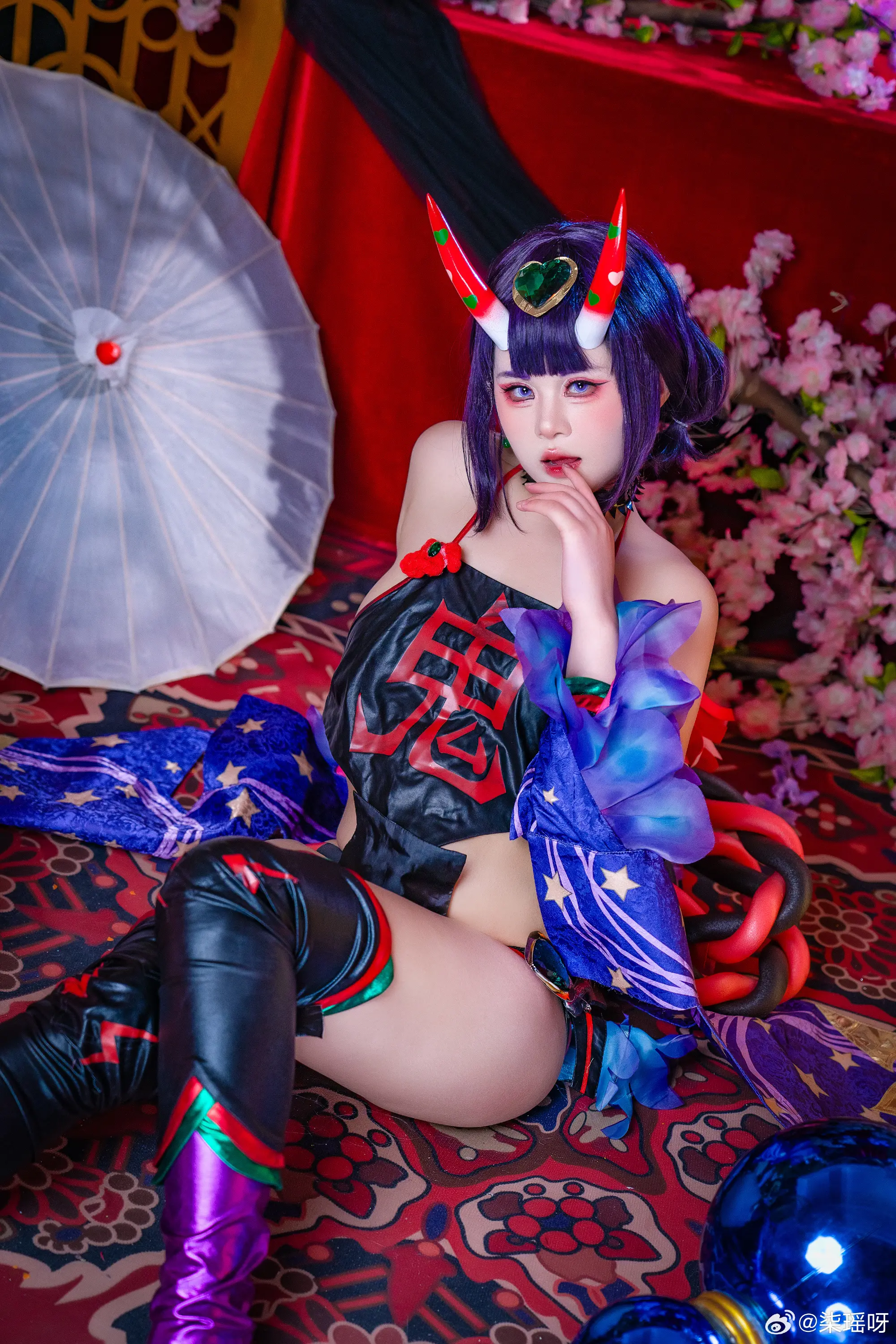 cosplay 令人死去。令人腐朽。令人融化堕落般颤抖、炙热的滋味 fgo酒吞童子@柒瑶呀-公众号小姨ai