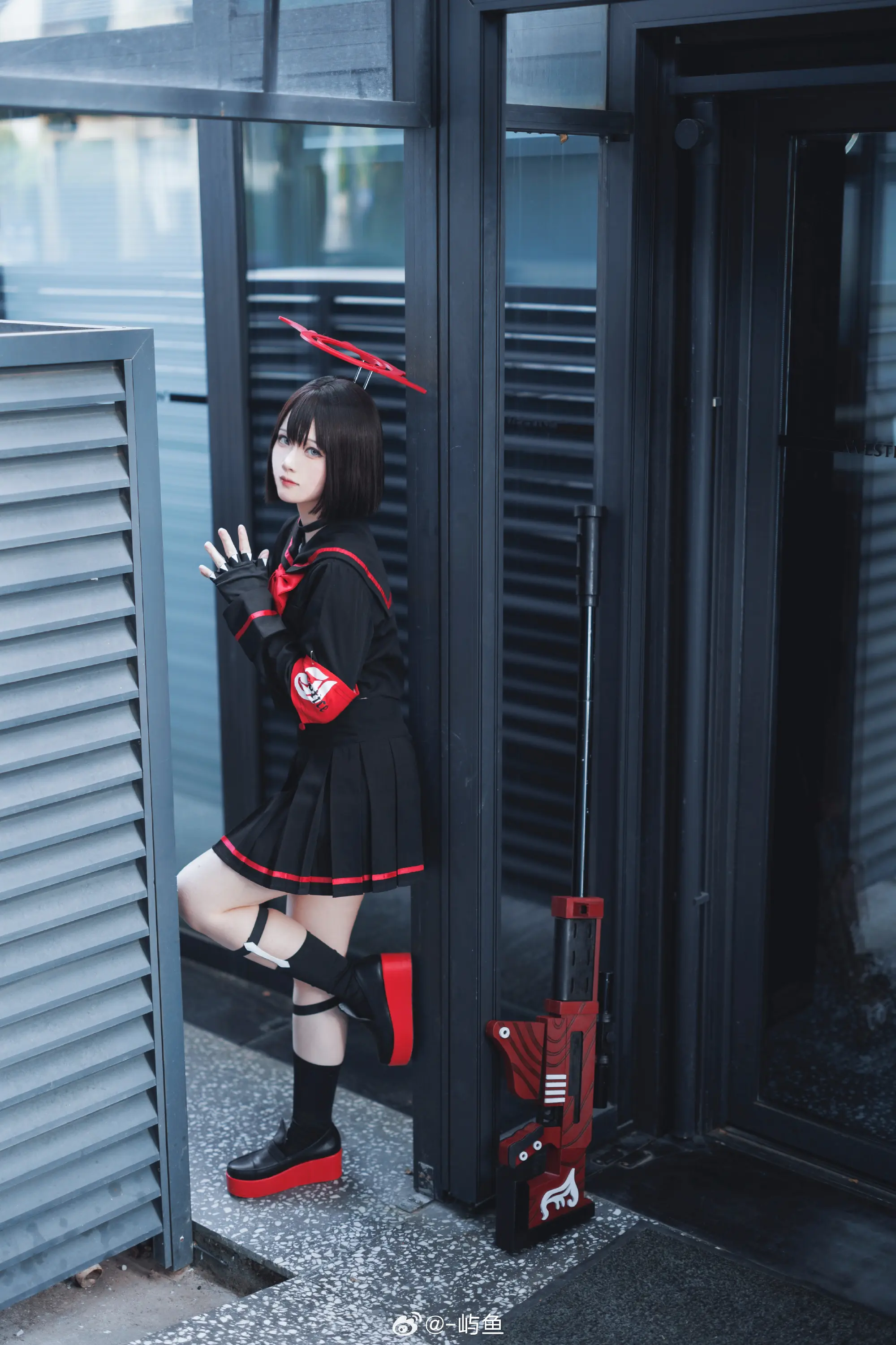 COSPLAY 蔚蓝档案 游场翅膀战损，请各位sensei见谅 @-屿鱼 COSPLAY-第2张
