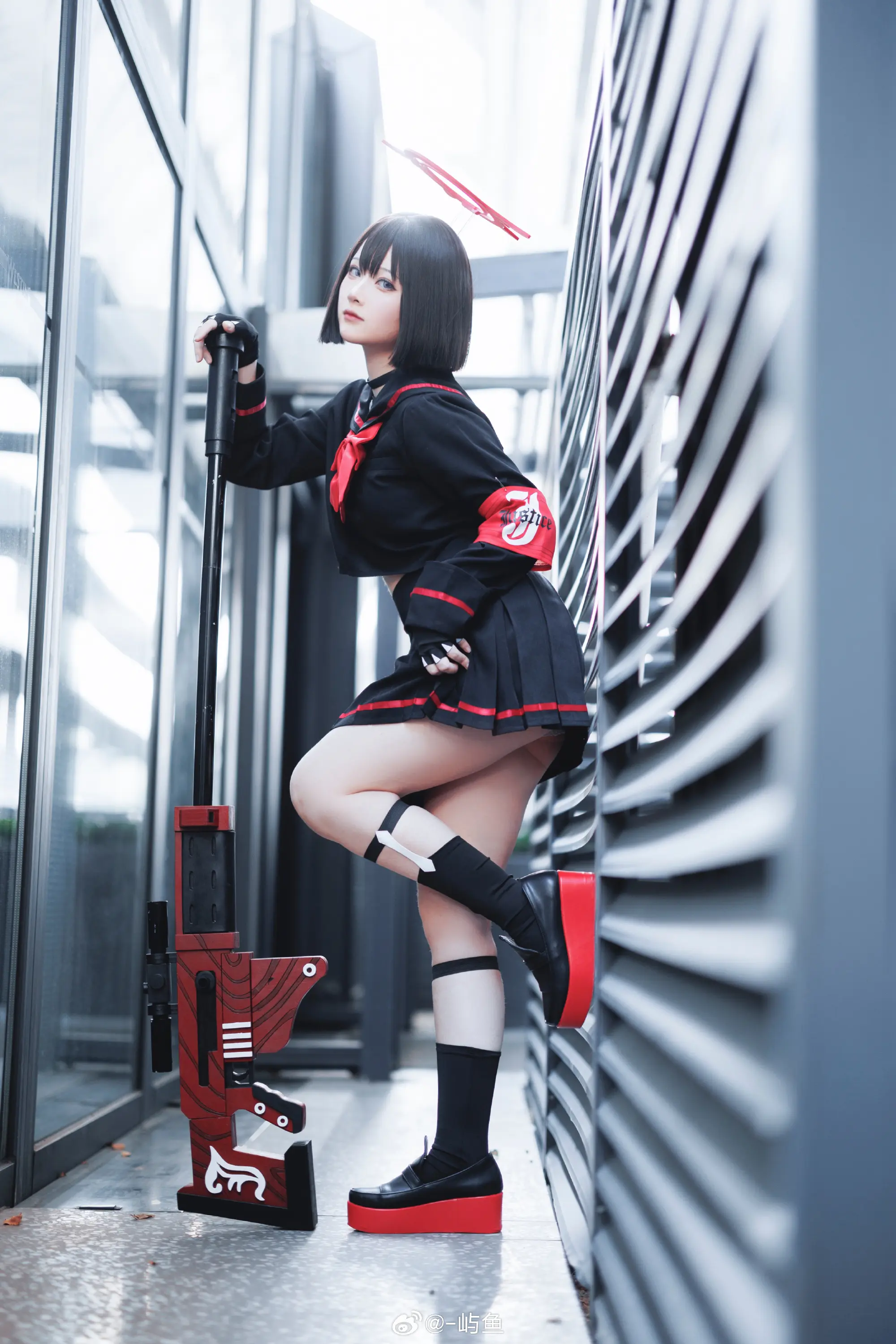 COSPLAY 蔚蓝档案 游场翅膀战损，请各位sensei见谅 @-屿鱼 COSPLAY-第5张