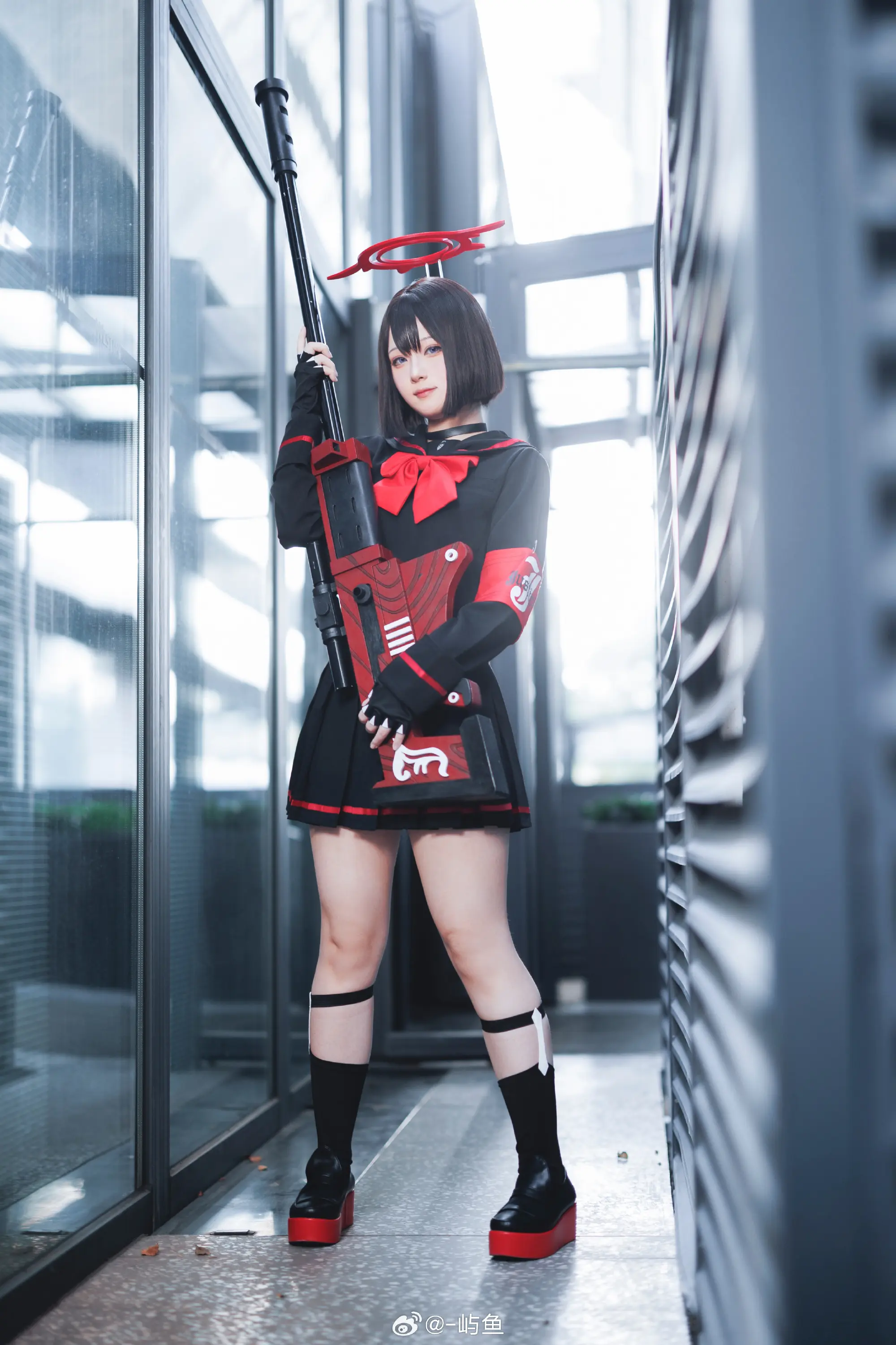 COSPLAY 蔚蓝档案 游场翅膀战损，请各位sensei见谅 @-屿鱼 COSPLAY-第6张