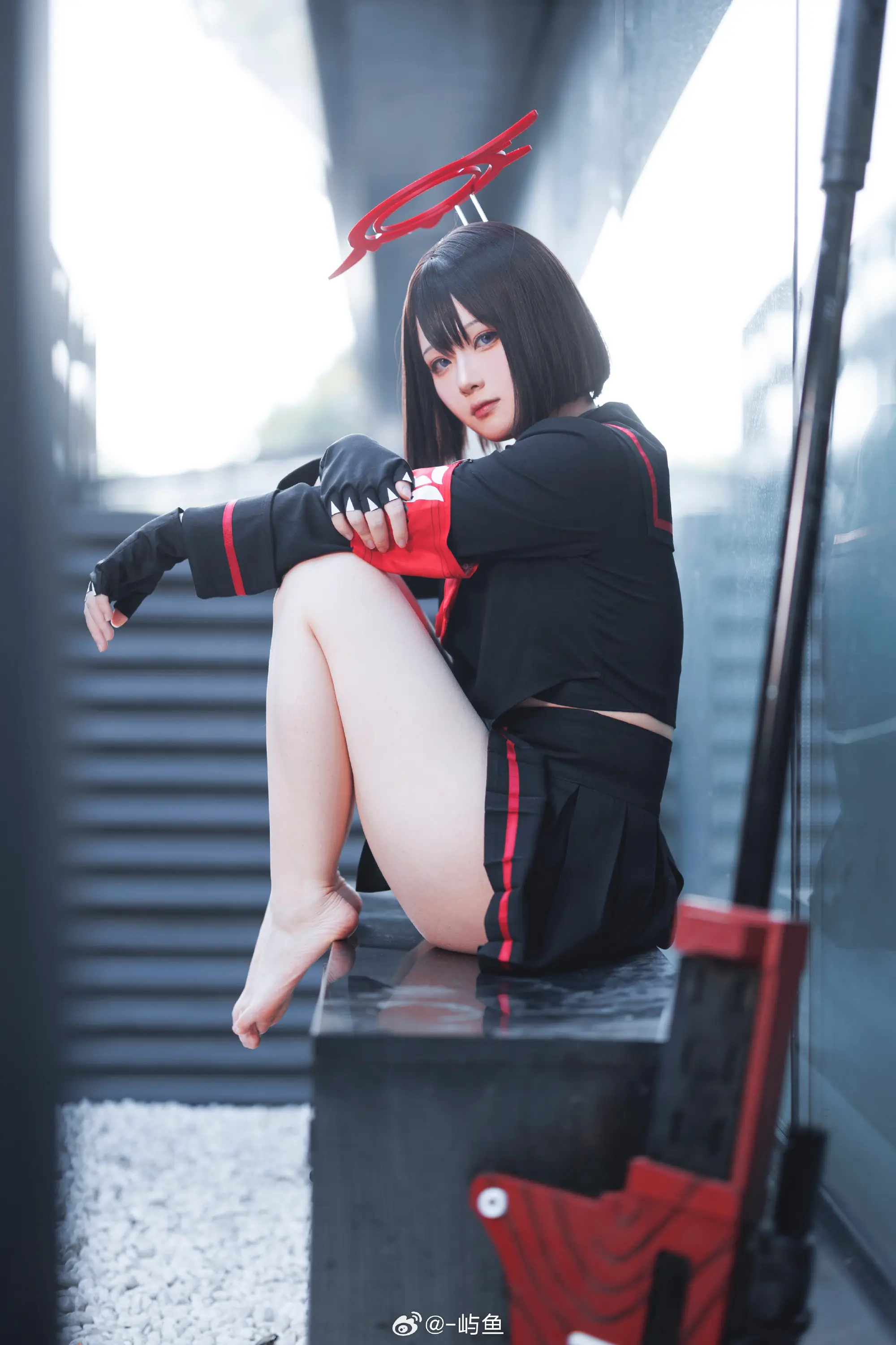 COSPLAY 蔚蓝档案 游场翅膀战损，请各位sensei见谅 @-屿鱼-公众号小姨ai