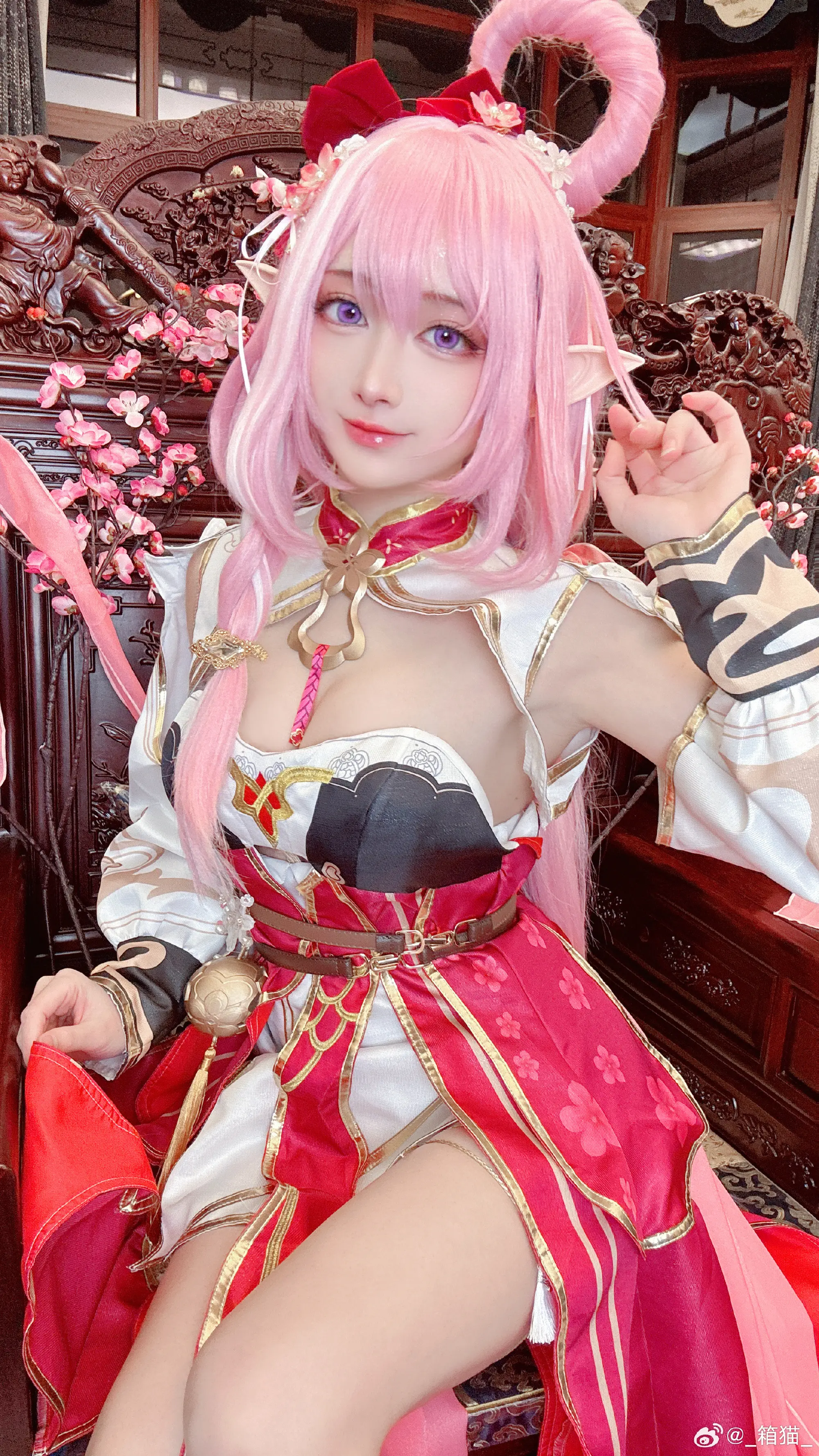 COSPLAY 崩坏3 爱莉希雅·春好桃夭cos@_箱猫_-公众号小姨ai
