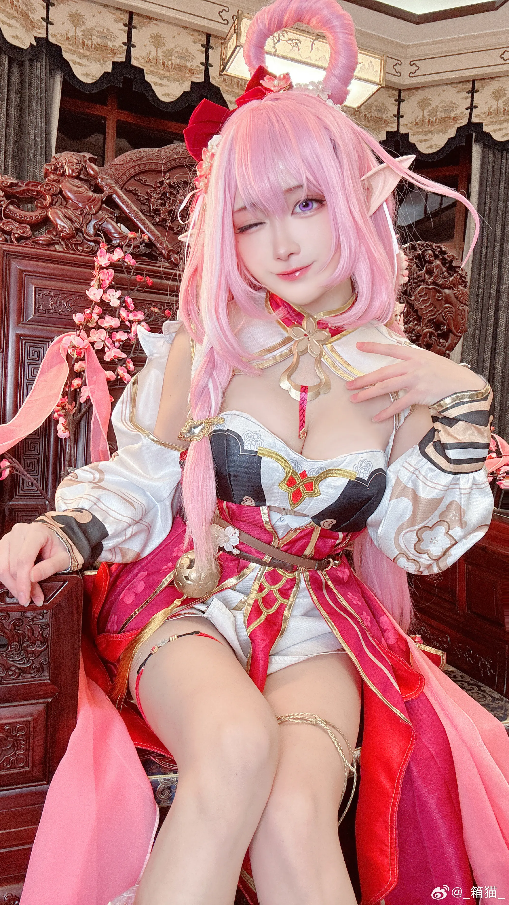 COSPLAY 崩坏3 爱莉希雅·春好桃夭cos@_箱猫_ COSPLAY-第5张